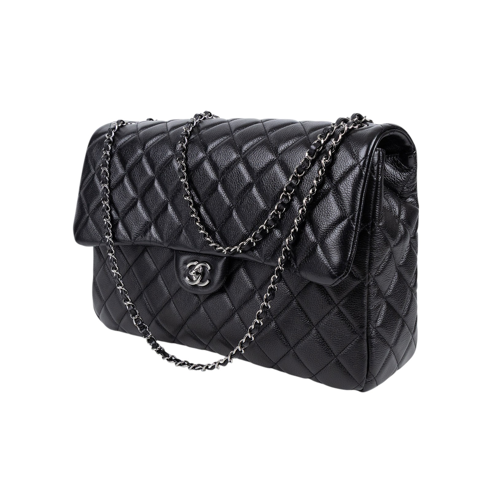 香奈兒 CHANEL CF 經典 超大 口蓋包 AS4661 黑色牛皮CF40 原廠盒子/防塵袋/購買證明