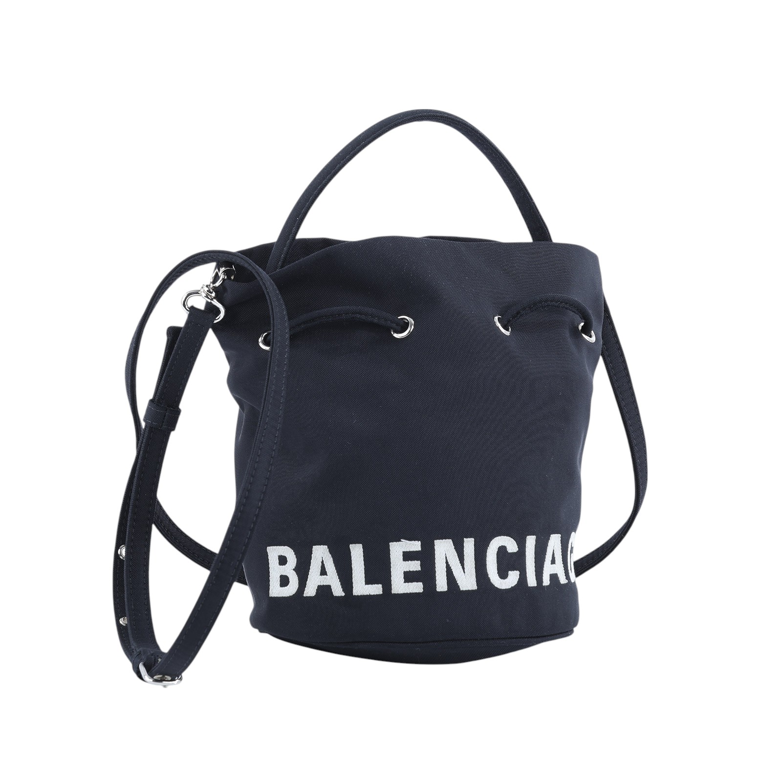 巴黎世家 BALENCIAGA XS Wheel Bucket 尼龍 手提 水桶包 619458H852N 黑尼龍LOGO水桶包 防塵袋