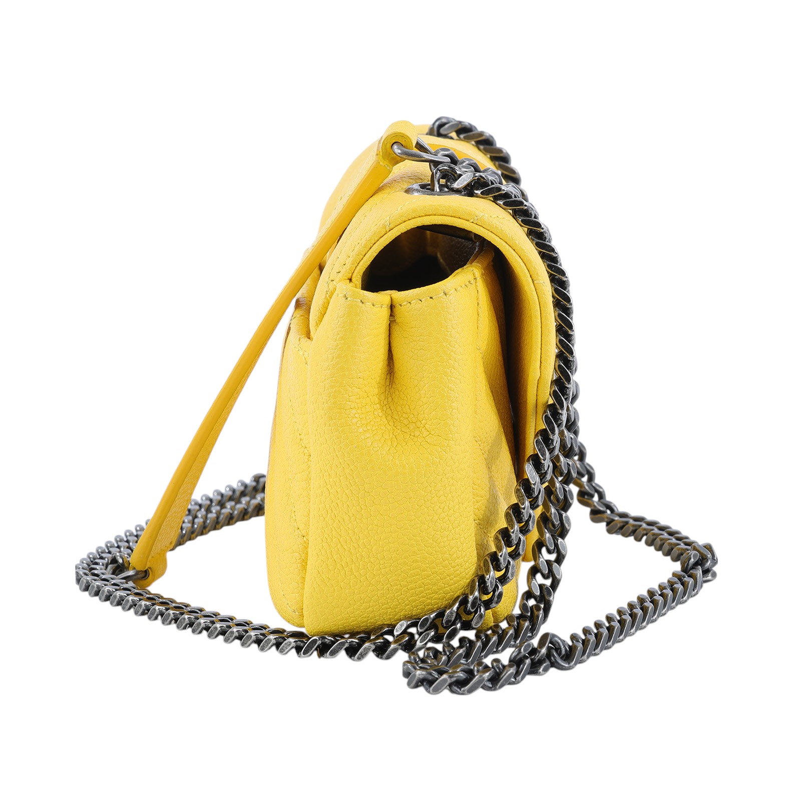 聖羅蘭 YSL SAINT LAURENT 鏈條肩背包 399289B6804 黃色學院包 MINI 無附屬品