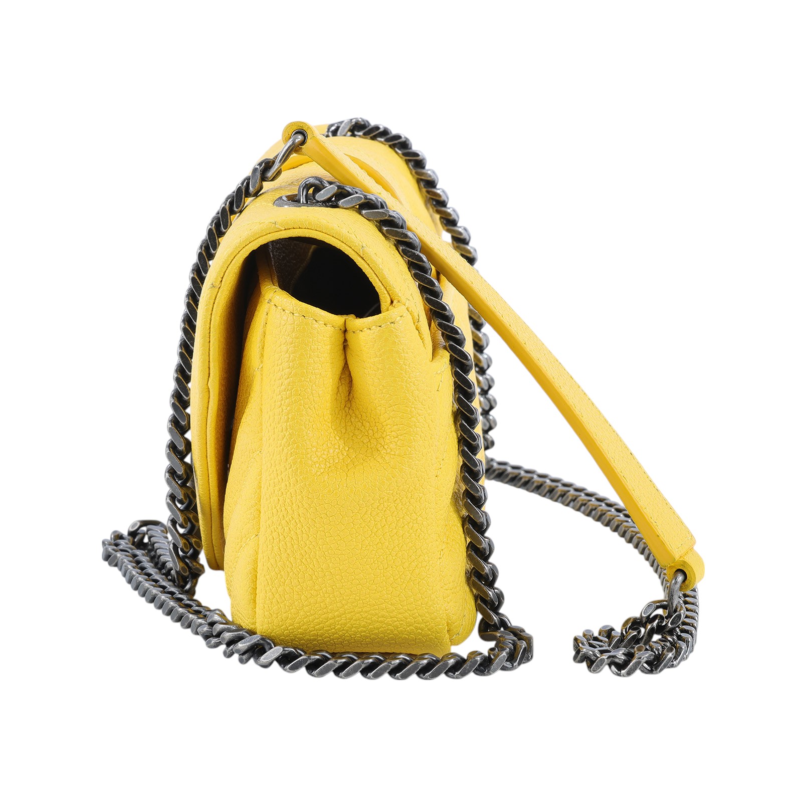 聖羅蘭 YSL SAINT LAURENT 鏈條肩背包 399289B6804 黃色學院包 MINI 無附屬品