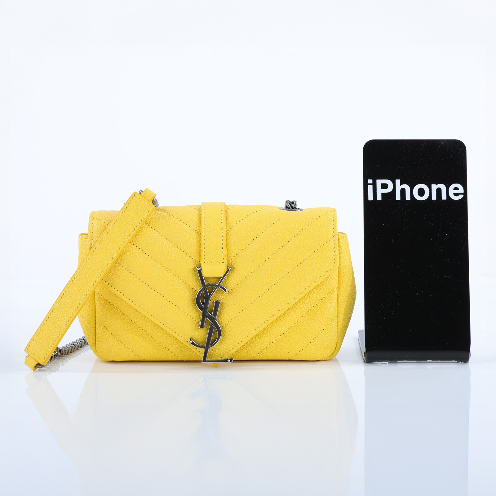 聖羅蘭 YSL SAINT LAURENT 鏈條肩背包 399289B6804 黃色學院包 MINI 無附屬品