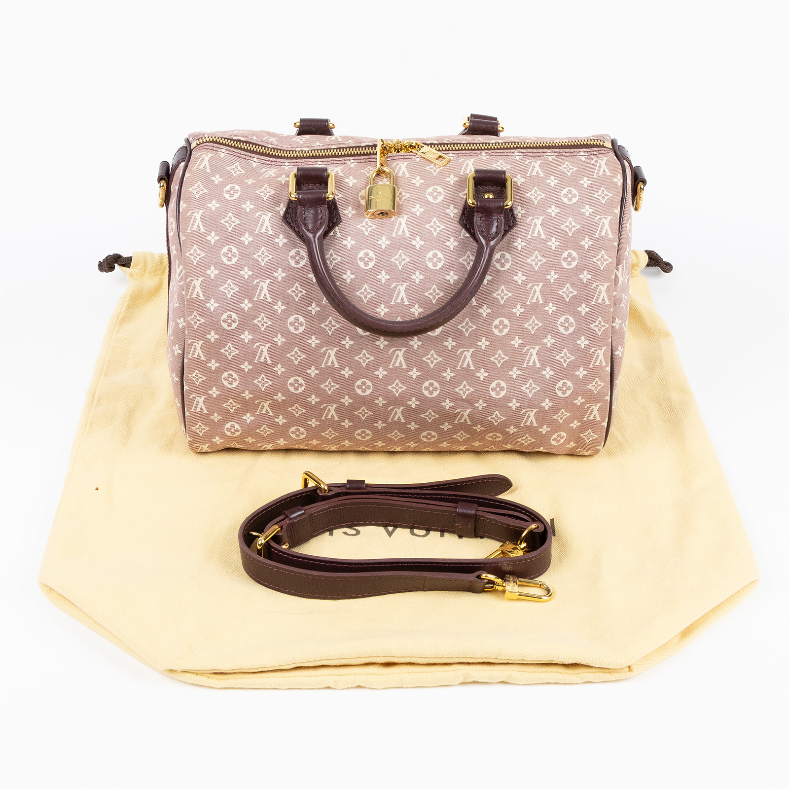 路易威登 LOUIS VUITTON Speedy 30 手提波士頓包 Idylle M56704 棕褐色丹寧SPEEDY30 防塵袋