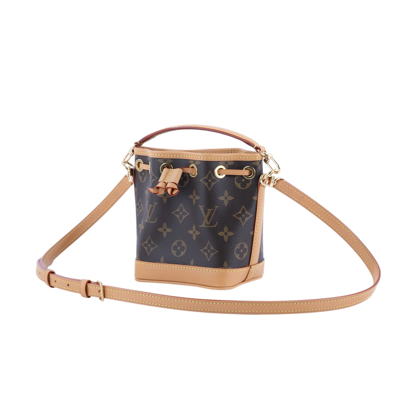路易威登 LOUIS VUITTON Nano Noé 原花 束口水桶包 M81266 晶片款 原花NANO NOE 水桶包 原廠盒子/防塵袋