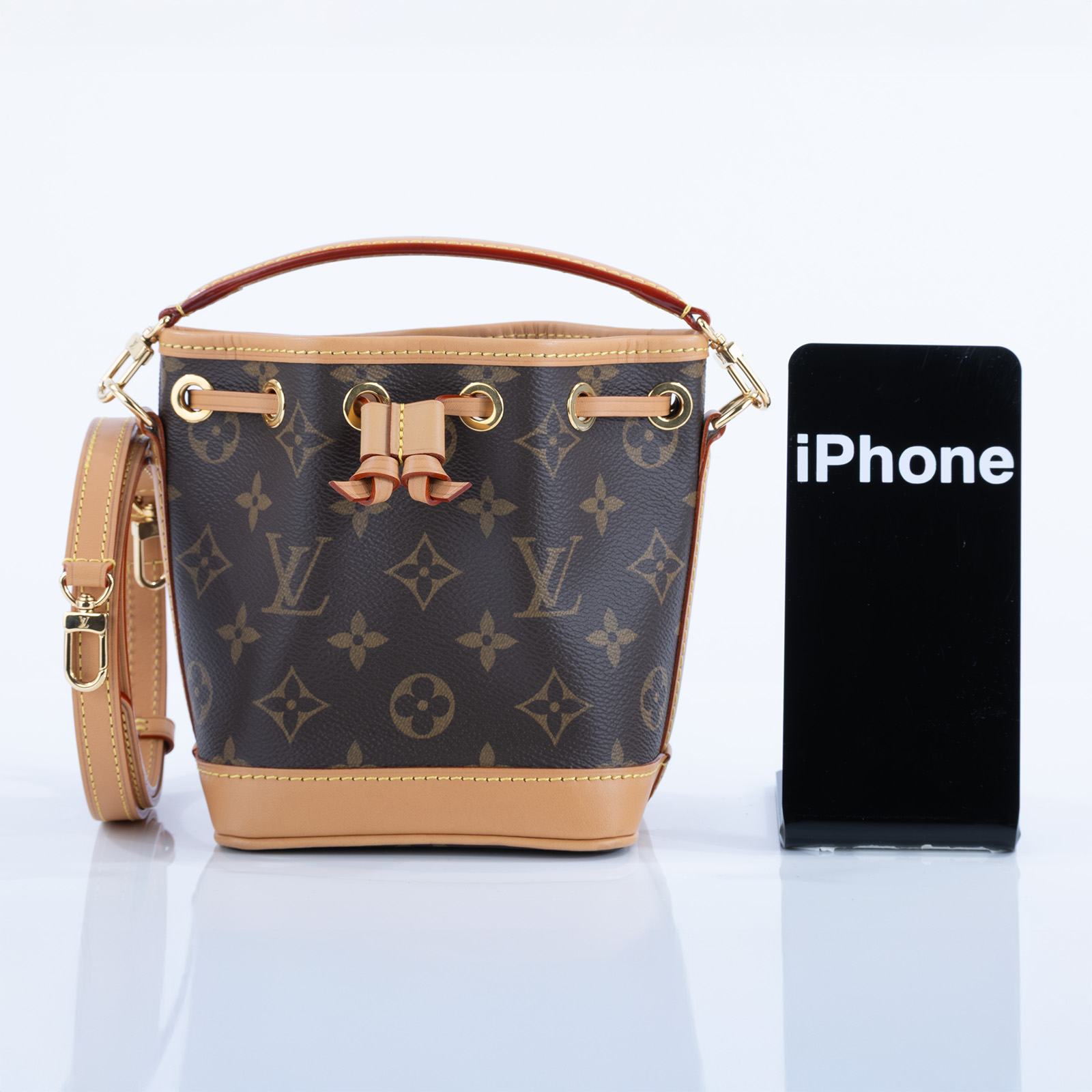 路易威登 LOUIS VUITTON Nano Noé 原花 束口水桶包 M81266 晶片款 原花NANO NOE 水桶包 原廠盒子/防塵袋