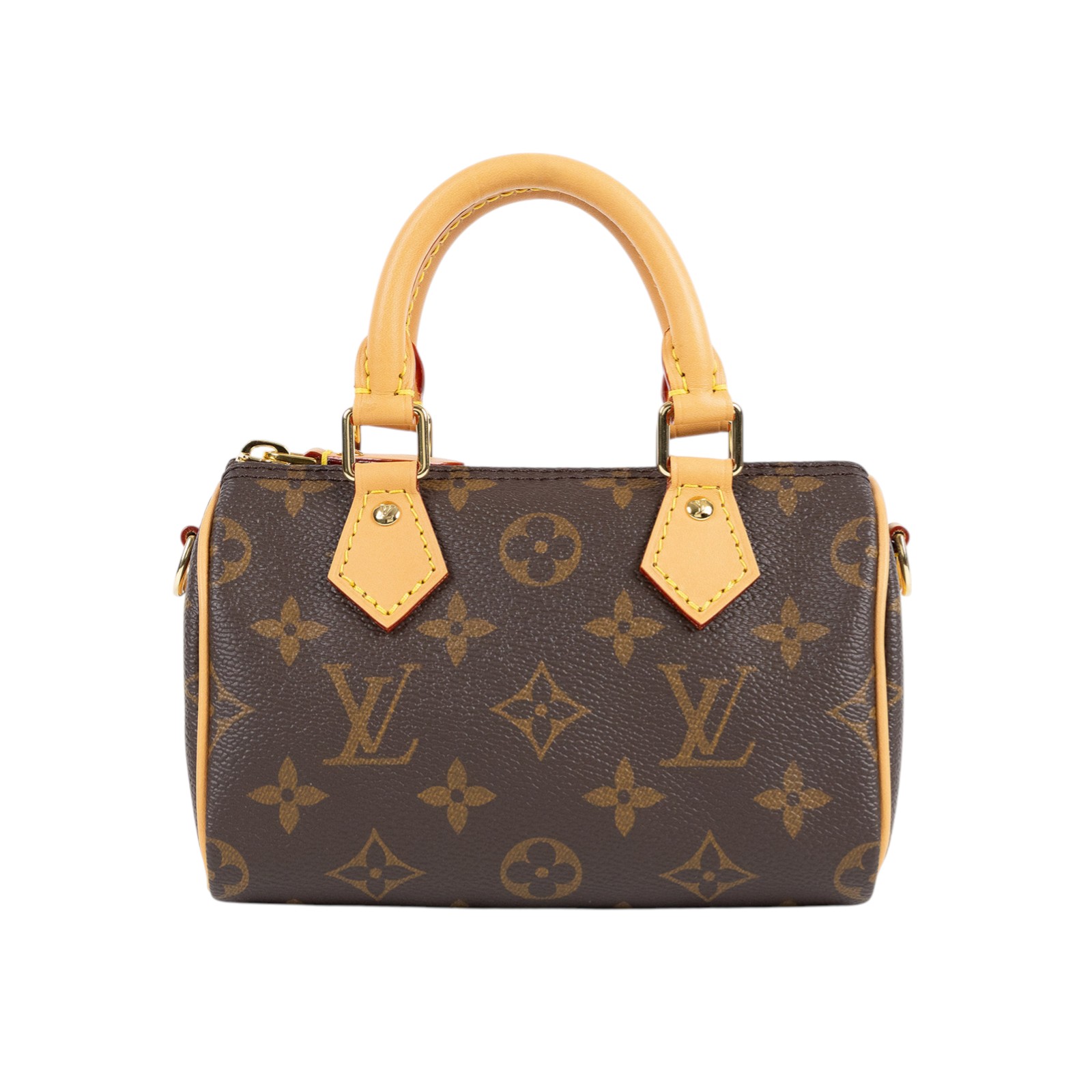 路易威登 LOUIS VUITTON Nano Speedy 原花 手提 肩背包 M81085 原花NANO SPEEDY 原廠盒子/防塵袋/背帶