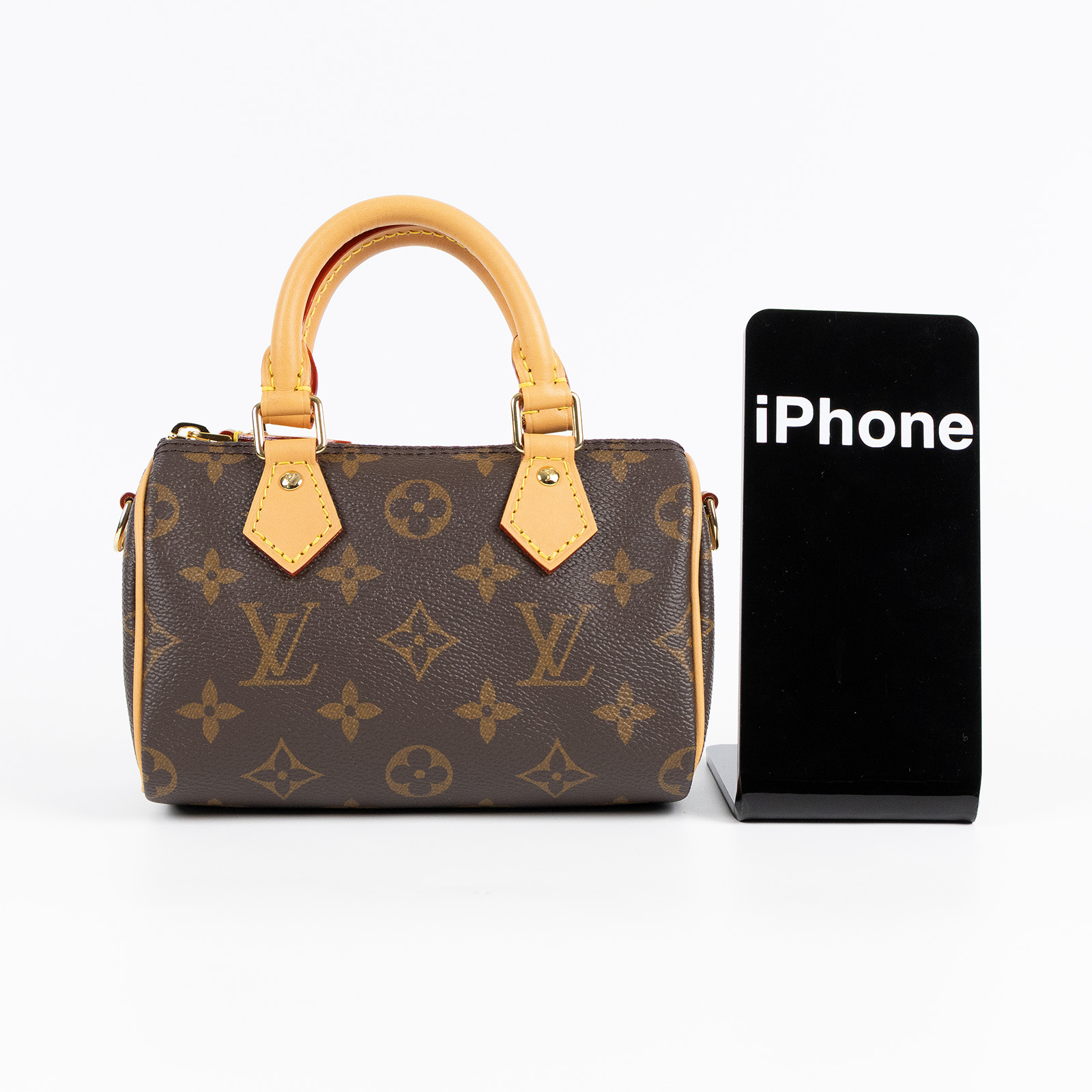 路易威登 LOUIS VUITTON Nano Speedy 原花 手提 肩背包 M81085 原花NANO SPEEDY 原廠盒子/防塵袋/背帶