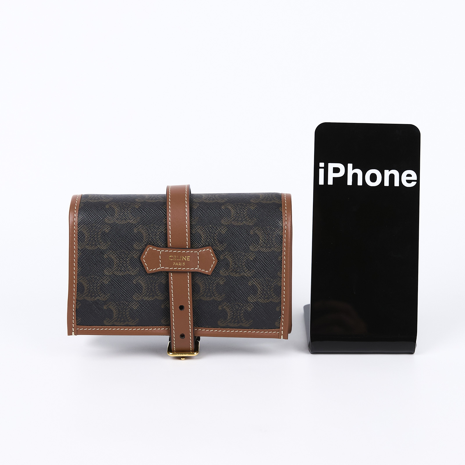 思琳 CELINE Triomphe 帆布 小牛皮 珠寶收納袋 4M0962DIU TRIOMPHE 老花帆布珠寶收納袋 防塵袋