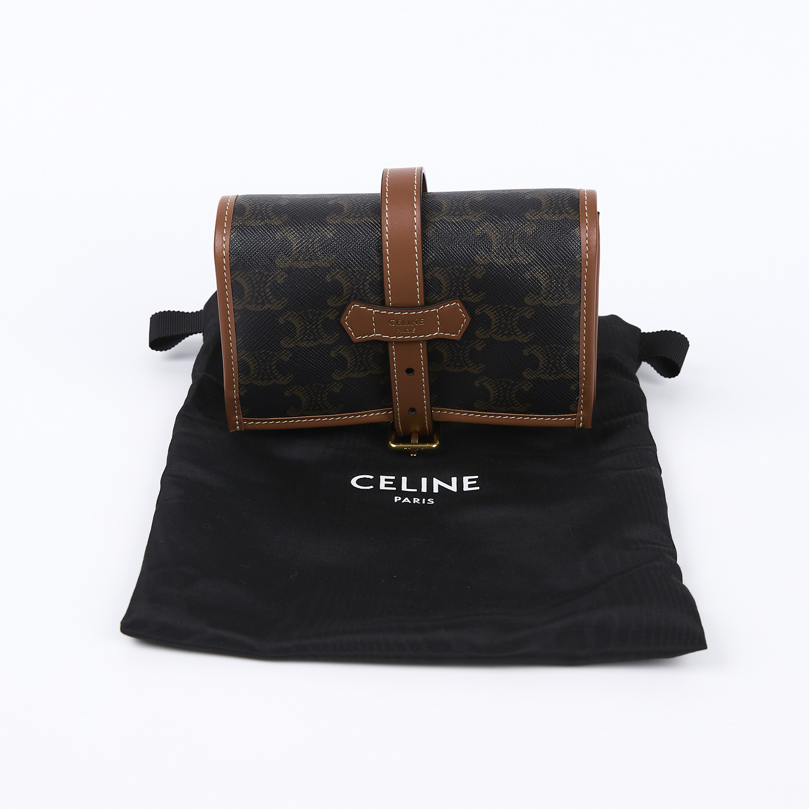 思琳 CELINE Triomphe 帆布 小牛皮 珠寶收納袋 4M0962DIU TRIOMPHE 老花帆布珠寶收納袋 防塵袋
