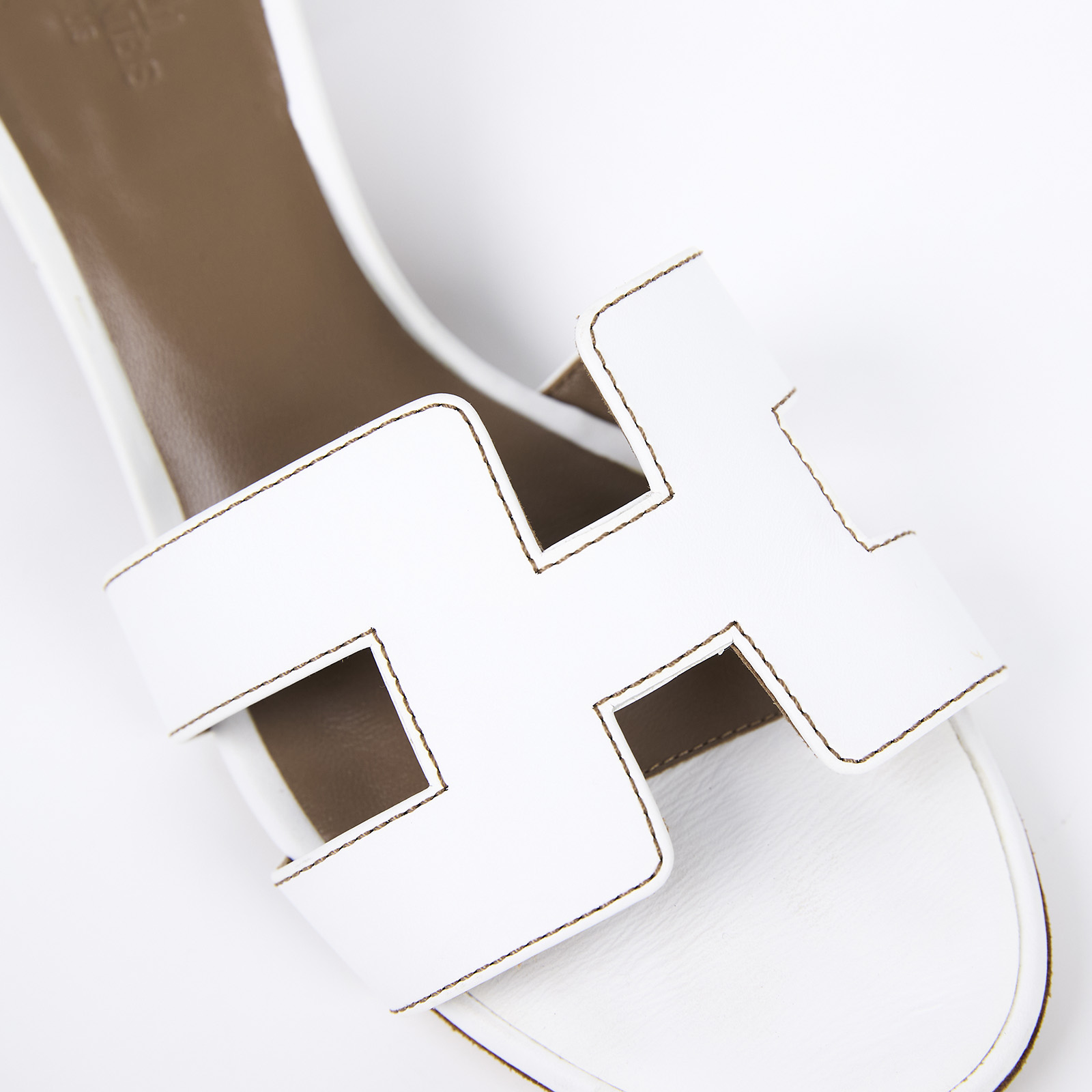 愛馬仕 Hermès Oasis 涼鞋 H071002Zv02370 #37 白H高跟涼鞋 防塵袋