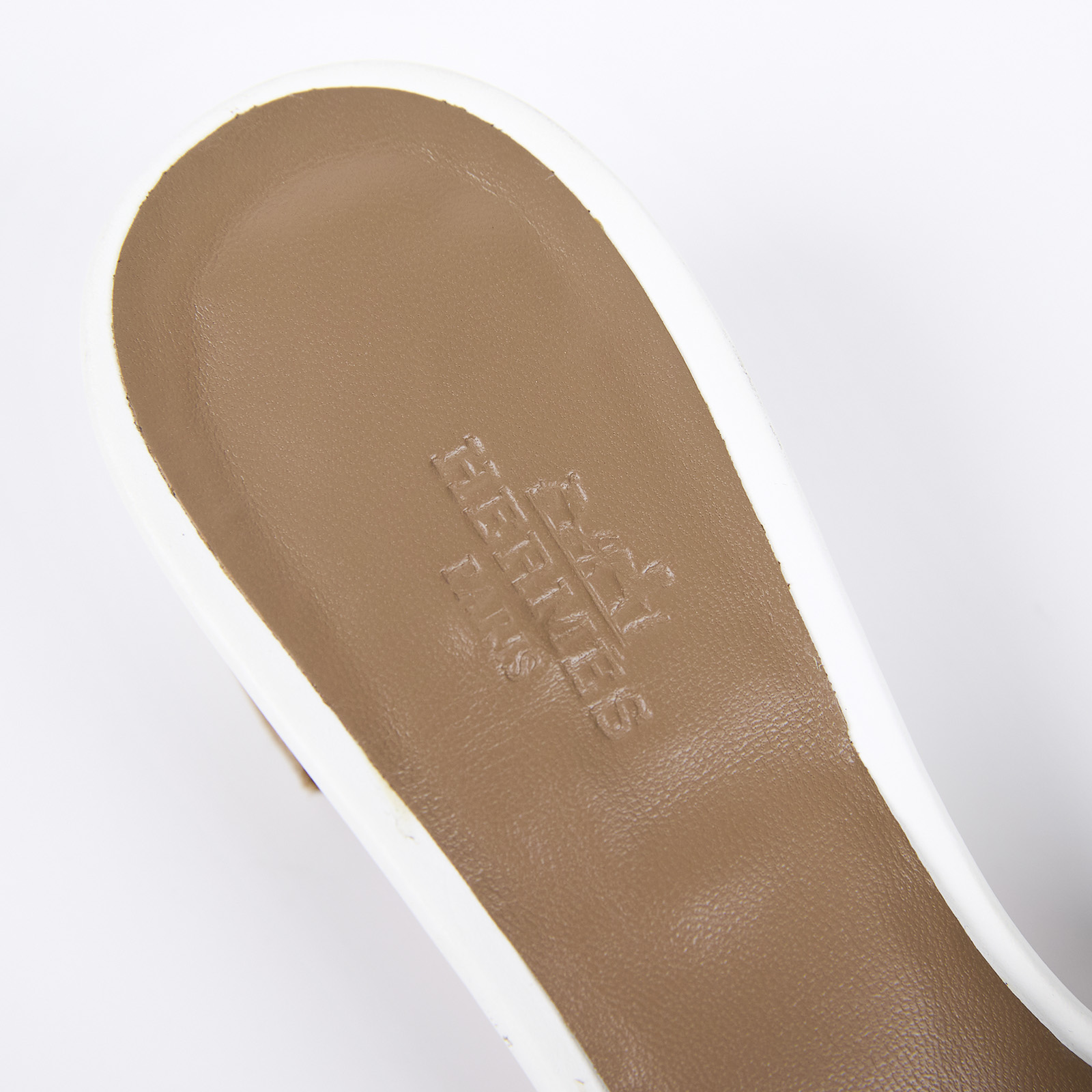 愛馬仕 Hermès Oasis 涼鞋 H071002Zv02370 #37 白H高跟涼鞋 防塵袋