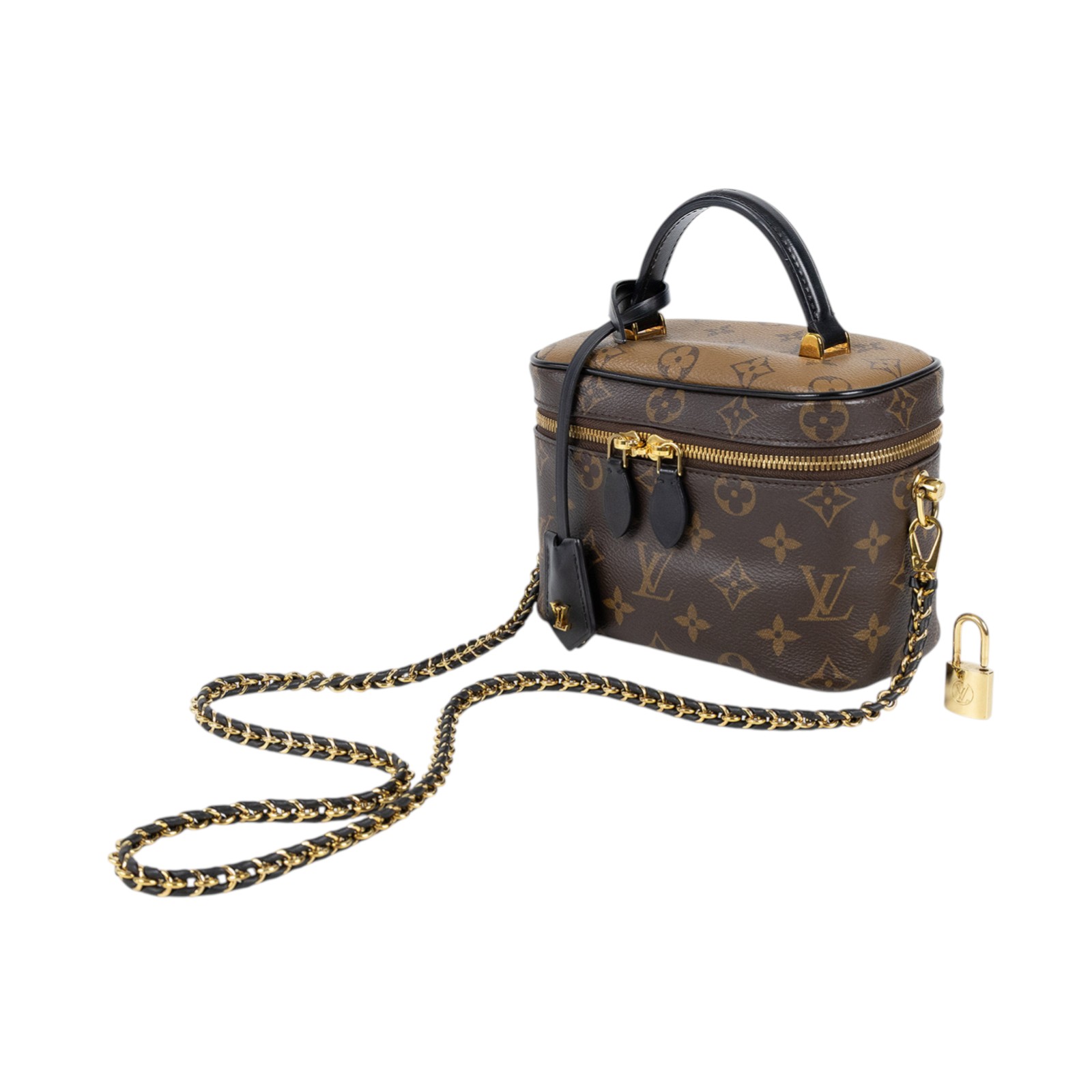 路易威登 LOUIS VUITTON Vanity PM 手提 斜背 化妝箱 M45165 晶片款 原花VANITY PM 原廠盒子/防塵袋/鎖組