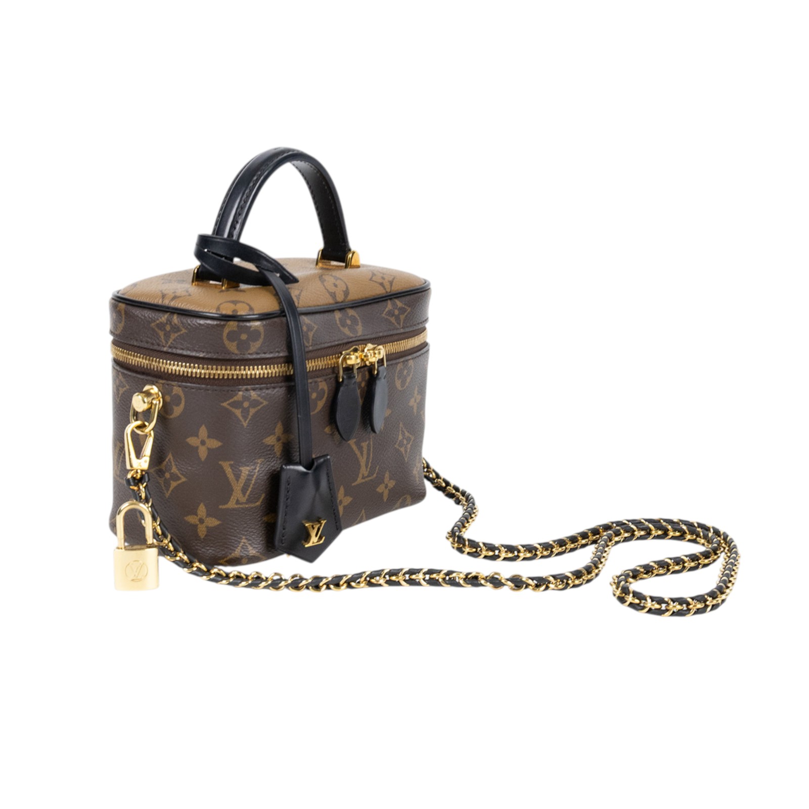 路易威登 LOUIS VUITTON Vanity PM 手提 斜背 化妝箱 M45165 晶片款 原花VANITY PM 原廠盒子/防塵袋/鎖組