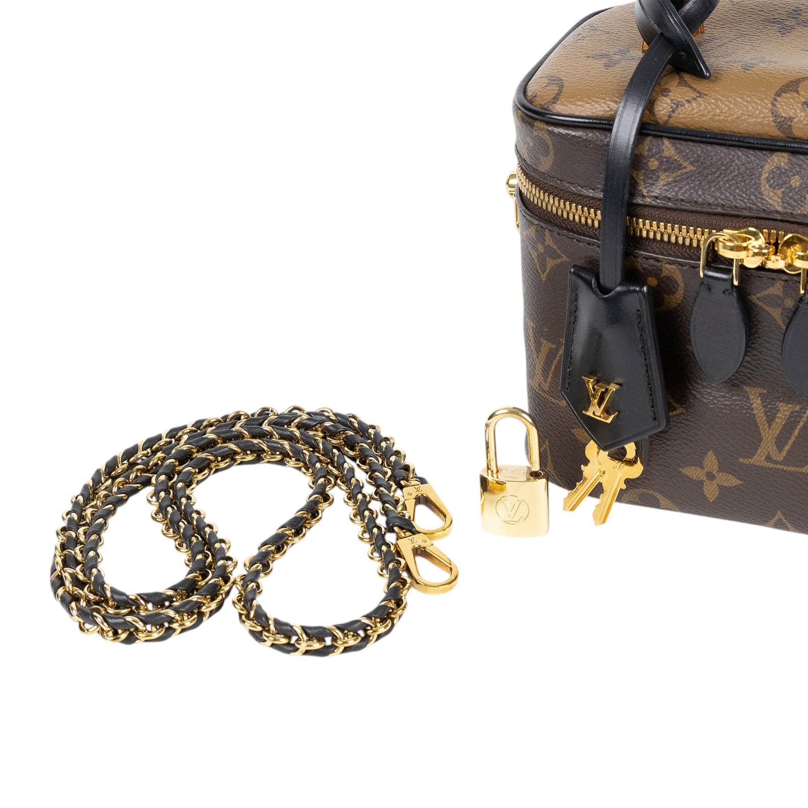 路易威登 LOUIS VUITTON Vanity PM 手提 斜背 化妝箱 M45165 晶片款 原花VANITY PM 原廠盒子/防塵袋/鎖組