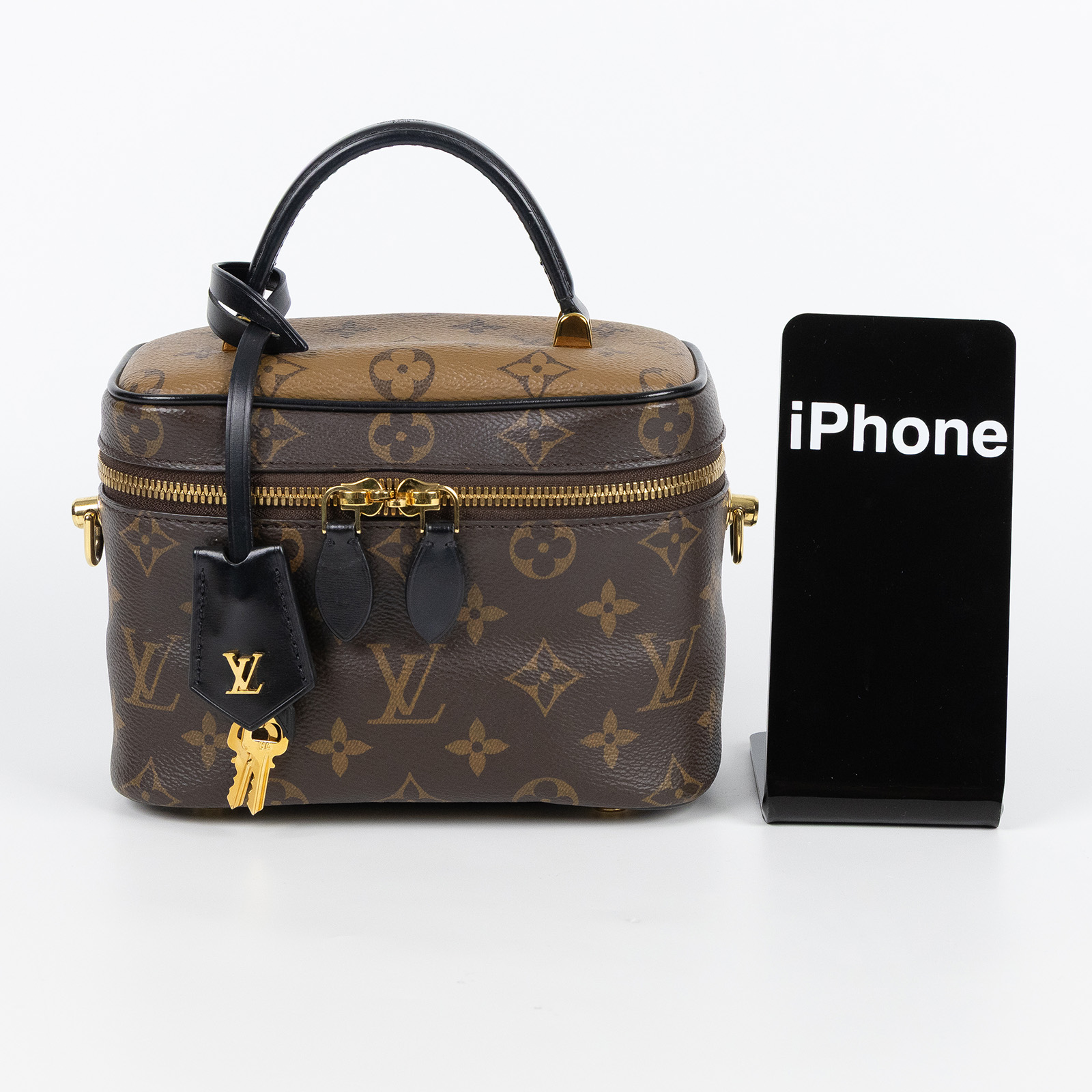 路易威登 LOUIS VUITTON Vanity PM 手提 斜背 化妝箱 M45165 晶片款 原花VANITY PM 原廠盒子/防塵袋/鎖組
