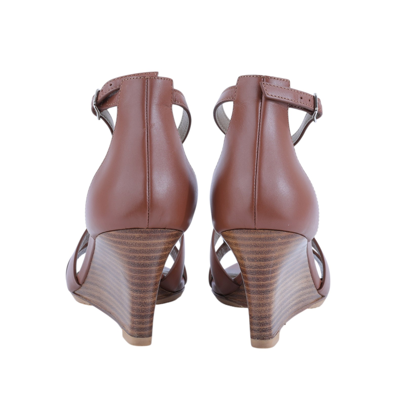 愛馬仕 Hermès Legend 涼鞋 H172196Zv03360 足弓加墊 棕色H中跟涼鞋 #36 防塵袋/足弓加墊
