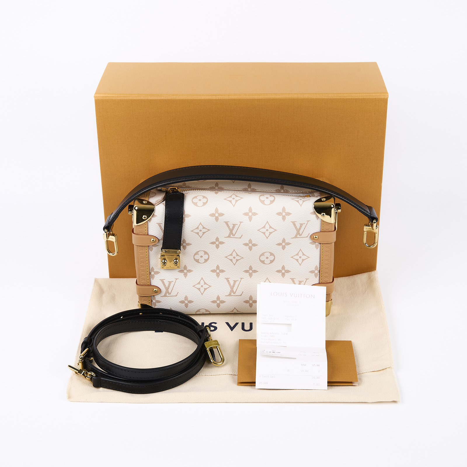 路易威登 LOUIS VUITTON Side Trunk MM 手提 肩背 箱包 M46907 晶片款  原廠盒子/防塵袋/日本購買證明/背帶