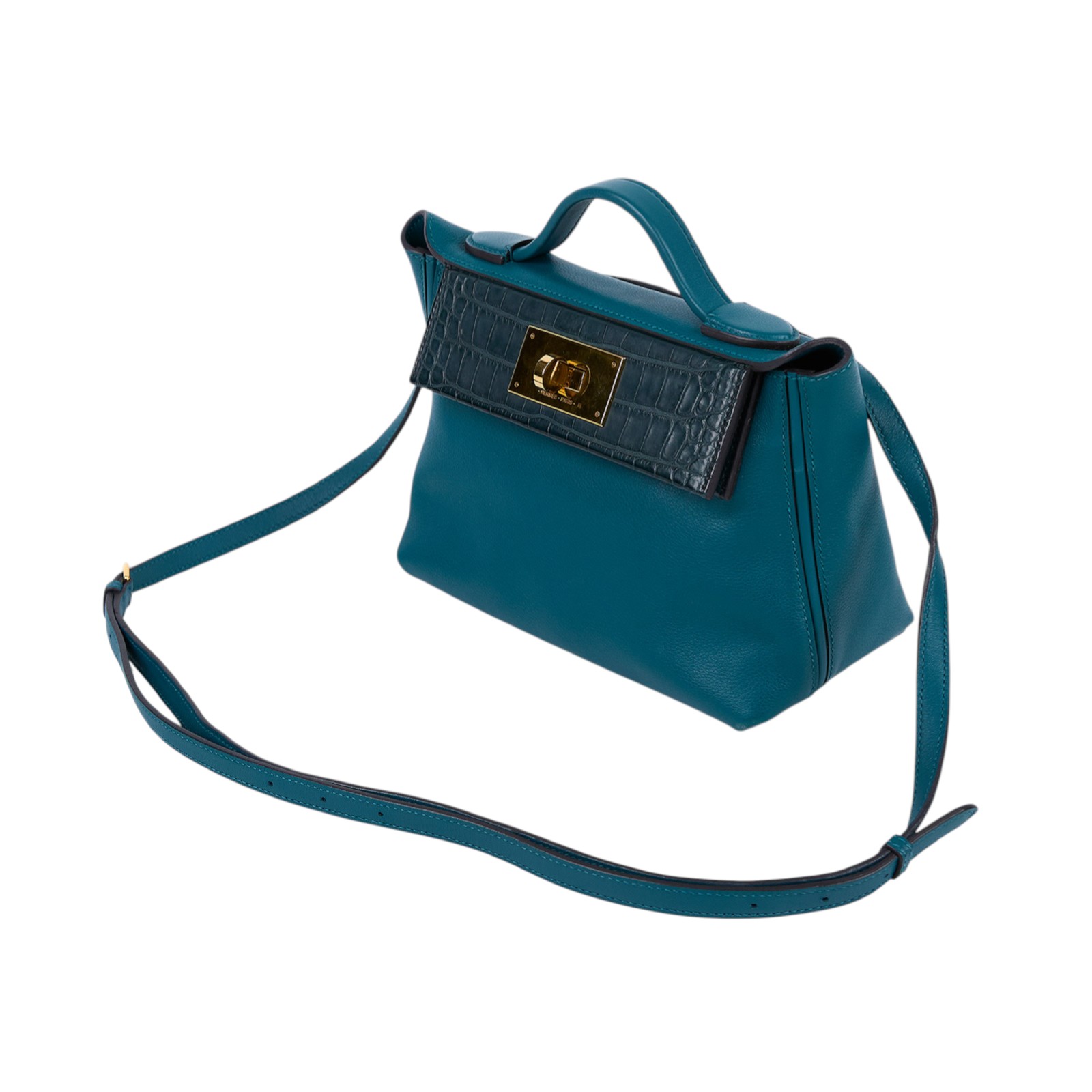 愛馬仕 Hermès 24/24 21 手提包 24/24/21 B刻 綠24/24 MINI TOUCH 原廠盒子/防塵袋/瀕臨絕種野生動植物國際貿易公約