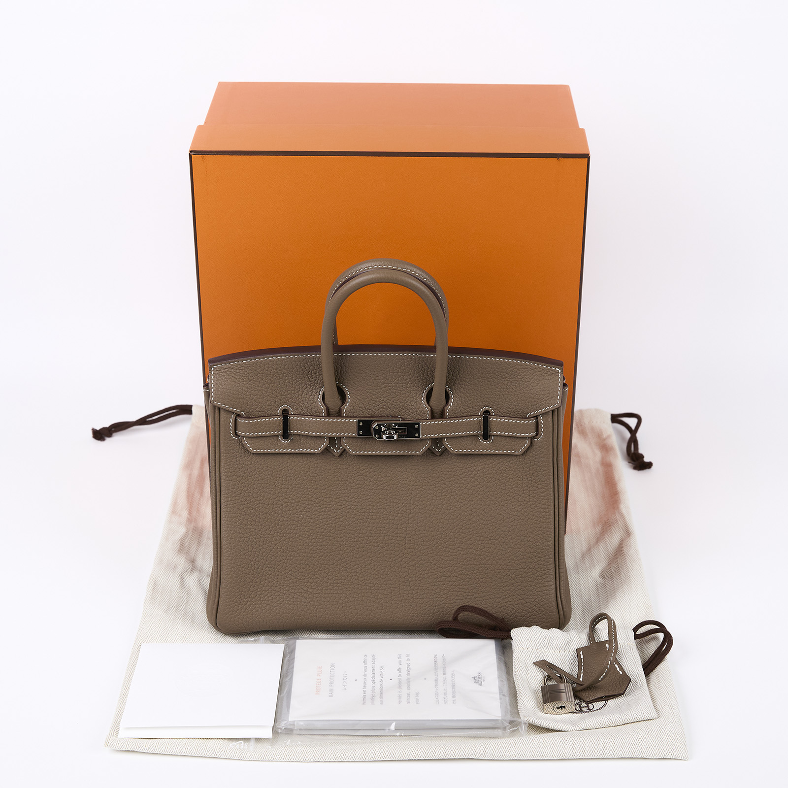 愛馬仕 Hermès Birkin Bag 柏金包 25 BK25 U刻 大象灰BIRKIN25 原廠盒子/防塵袋/雨衣