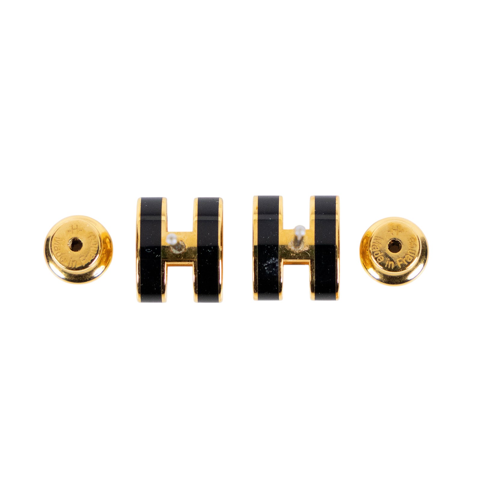 愛馬仕 Hermès Mini Pop H 耳釘 黑色 H608002FO03  黑MINI POP H 耳環 原廠盒子/防塵袋