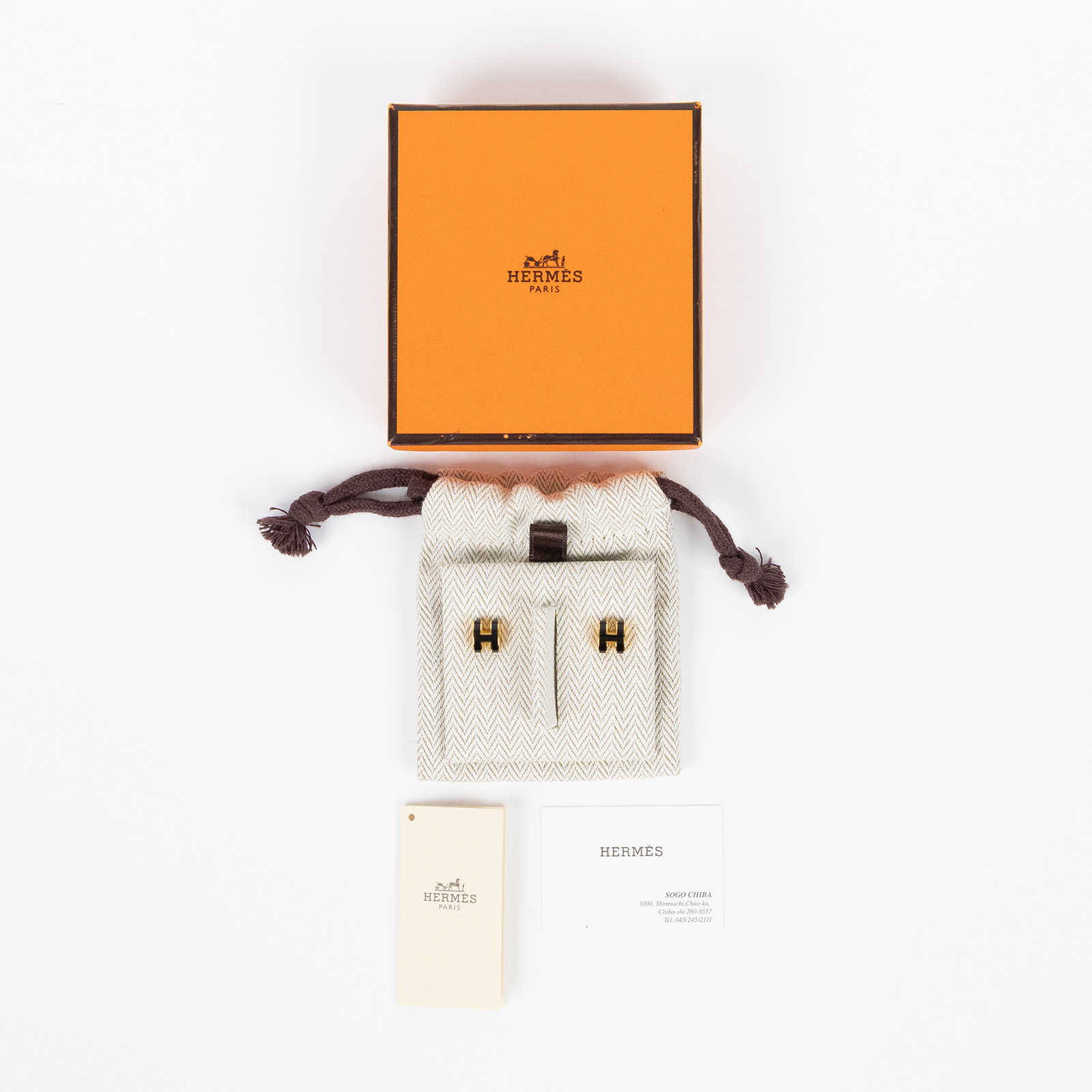 愛馬仕 Hermès Mini Pop H 耳釘 黑色 H608002FO03  黑MINI POP H 耳環 原廠盒子/防塵袋