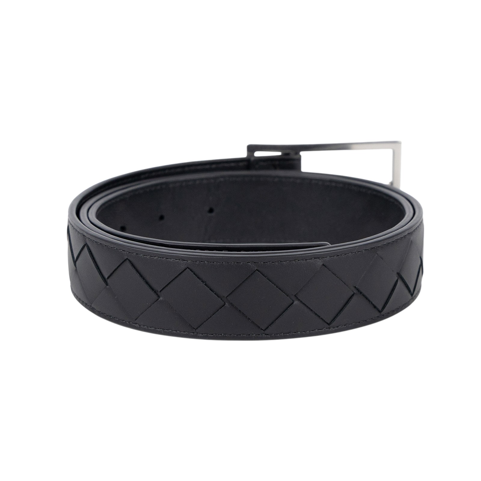 寶緹嘉 BOTTEGA VENETA Intrecciato 男士腰帶 620223VCPQ_90 黑編織皮帶 #90 防塵袋