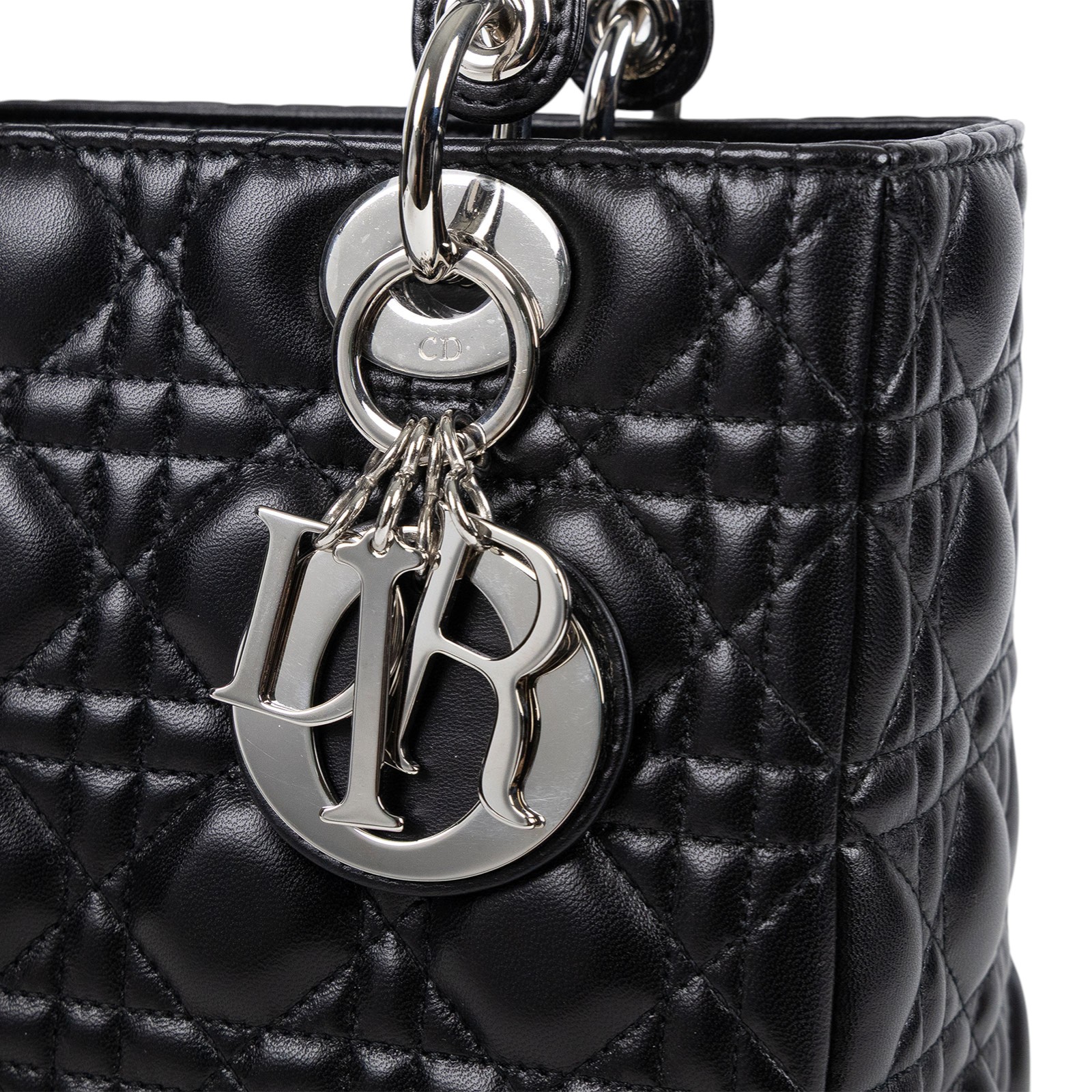 迪奧 CHRISTIAN DIOR Lady Dior 中型 肩背 斜背 手提包 M0565PNGE  原廠盒子/防塵袋/保證卡/背帶