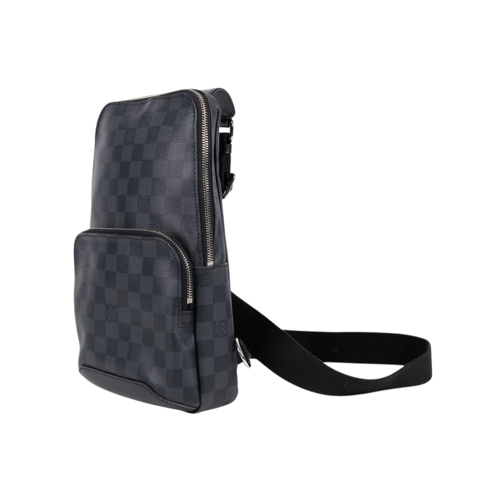 路易威登 LOUIS VUITTON Avenue 單肩包 棋盤格 Graphite N41719 晶片款 黑棋盤胸包 防塵袋
