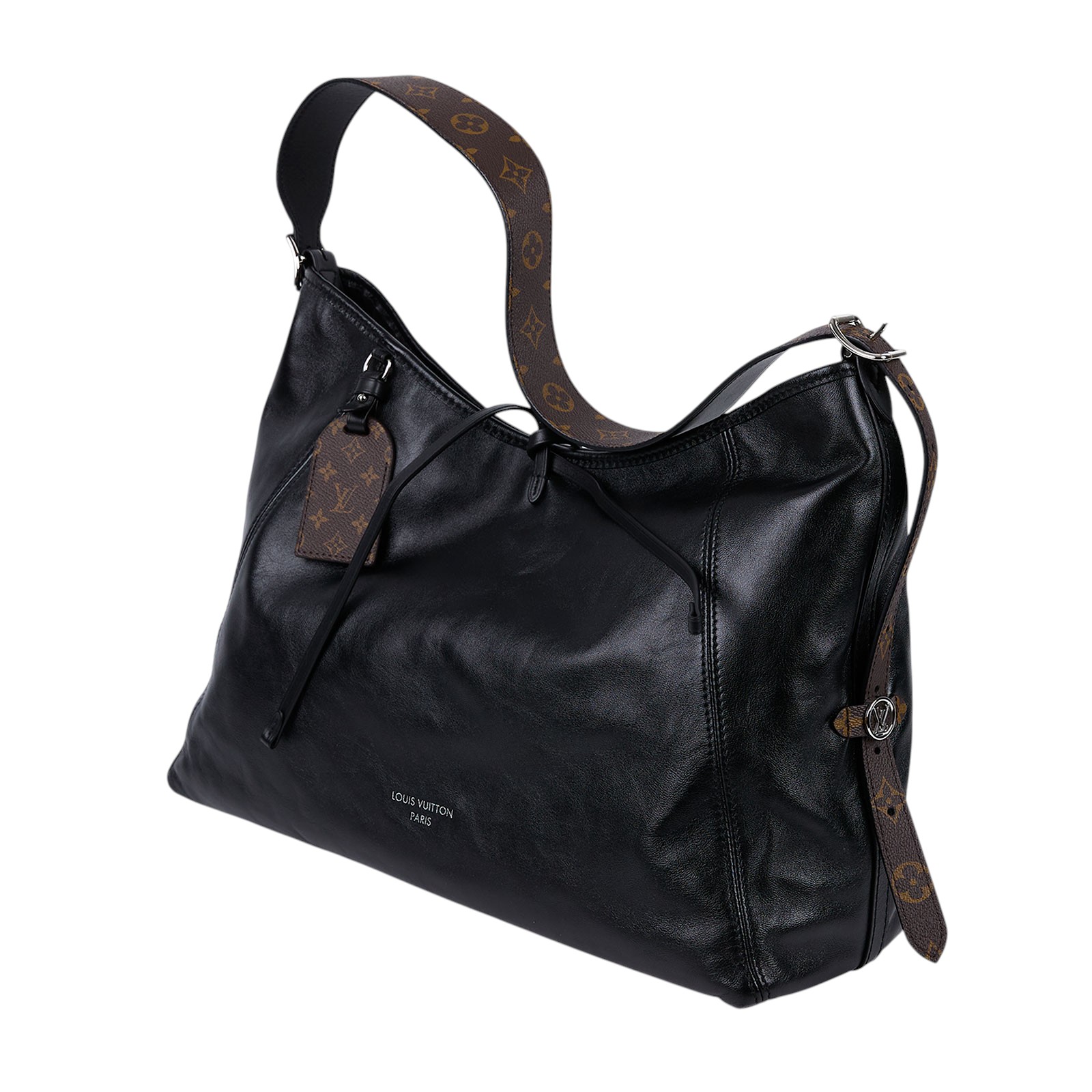 路易威登 LOUIS VUITTON CarryAll Vibe MM 手提 肩背包 黑色 M25143 晶片款 黑CARRYALL VIBE MM 無附屬品