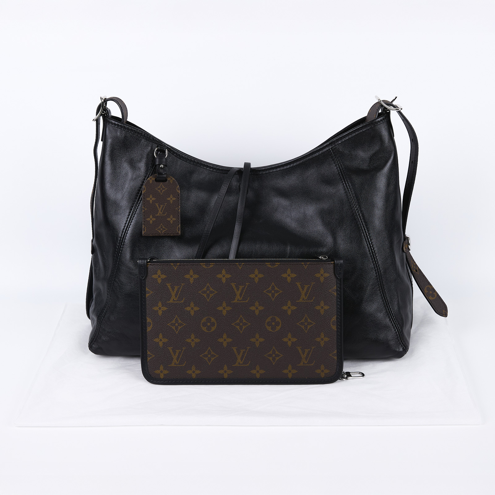 路易威登 LOUIS VUITTON CarryAll Vibe MM 手提 肩背包 黑色 M25143 晶片款 黑CARRYALL VIBE MM 無附屬品