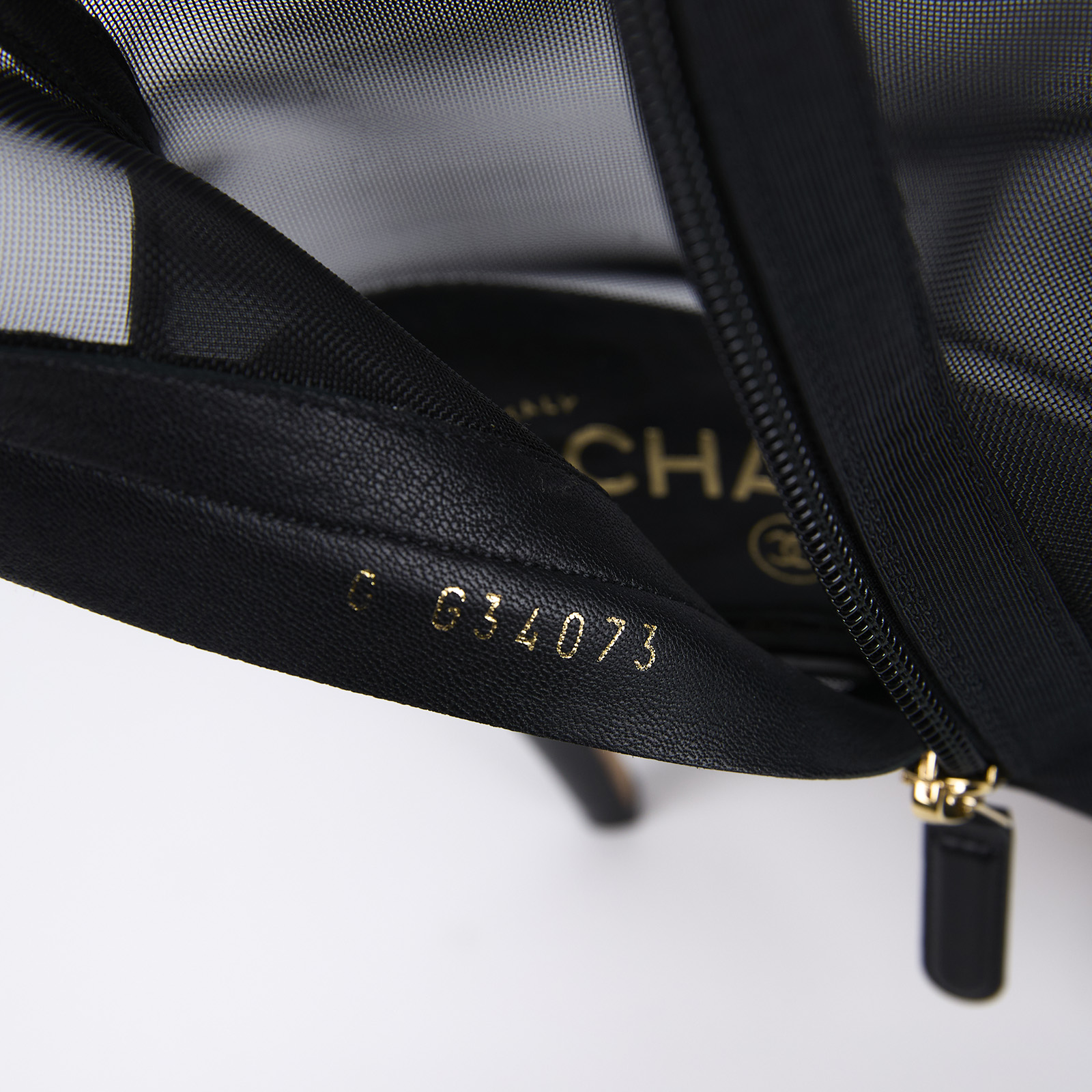 香奈兒 CHANEL 網布 跟鞋 G34073_38C 黑網紗高跟短靴 #38C 防塵袋
