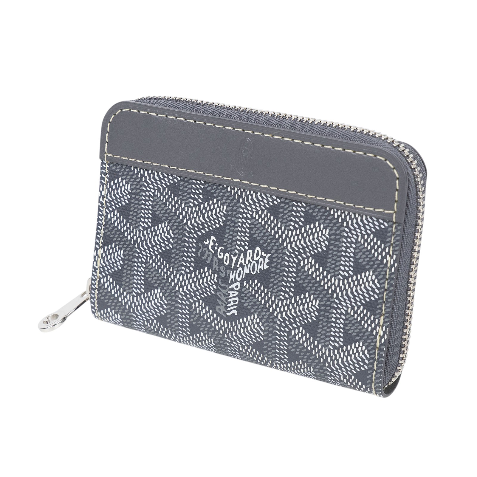 高雅德 GOYARD Matignon Mini Wallet 錢包 拉鍊 短夾 MATIGNMINTY 灰拉鍊零錢包 原廠盒子