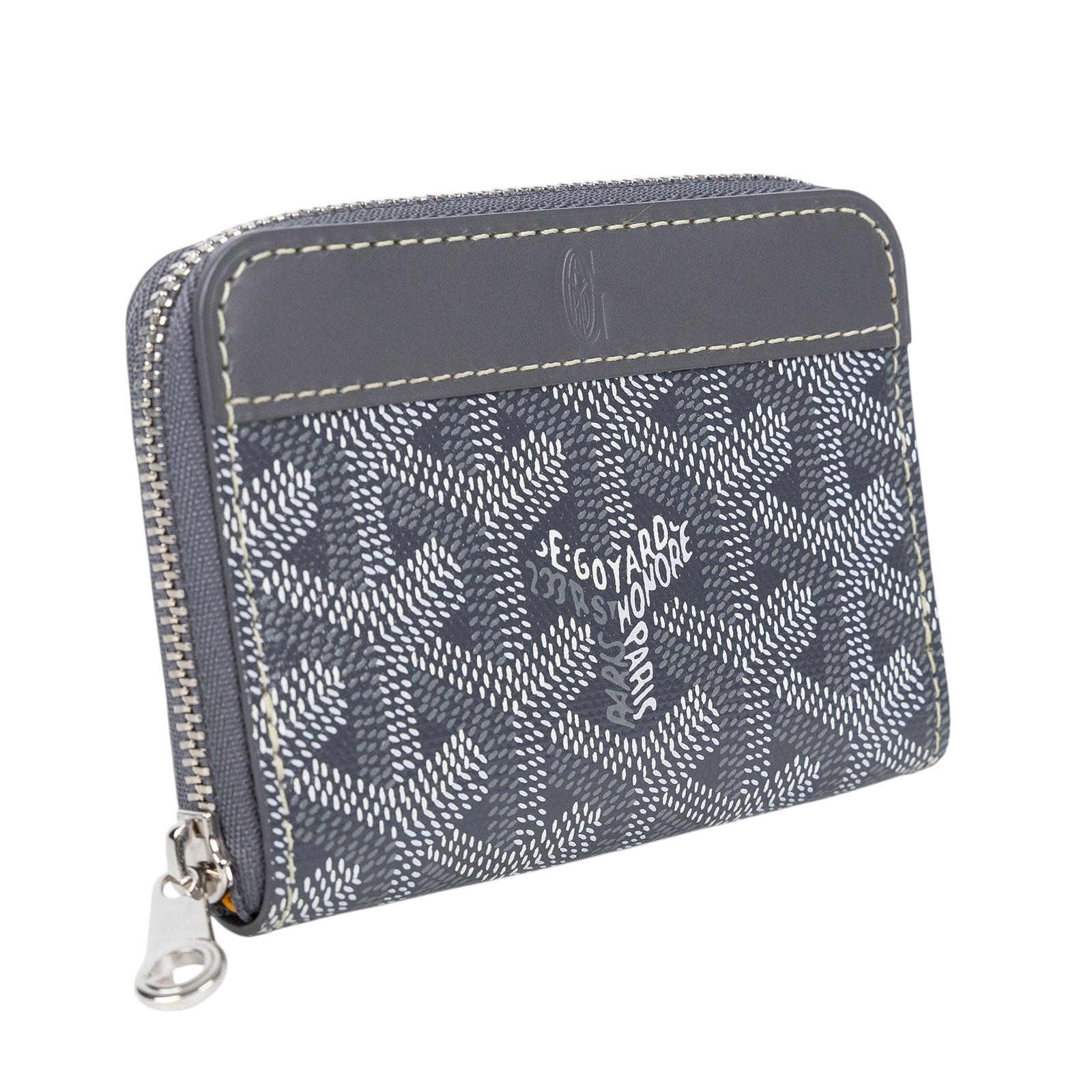 高雅德 GOYARD Matignon Mini Wallet 錢包 拉鍊 短夾 MATIGNMINTY 灰拉鍊零錢包 原廠盒子