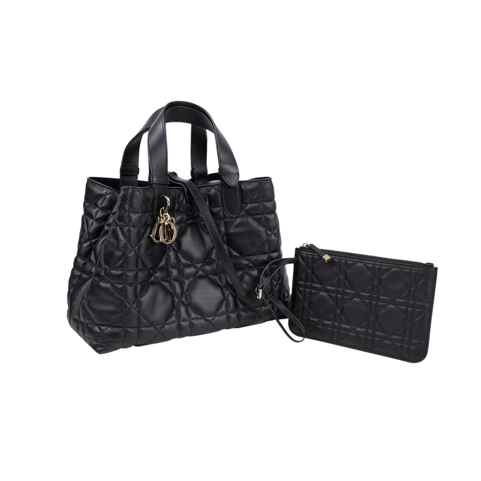 迪奧 CHRISTIAN DIOR Dior Toujours 中型 手提袋 小牛皮 M2821 黑TOUJOURS托特包 原廠盒子/防塵袋/保證卡