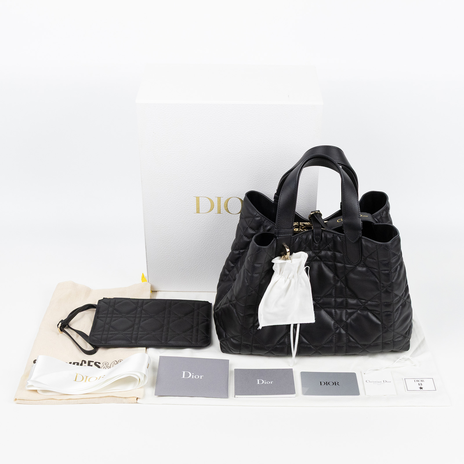 迪奧 CHRISTIAN DIOR Dior Toujours 中型 手提袋 小牛皮 M2821 黑TOUJOURS托特包 原廠盒子/防塵袋/保證卡