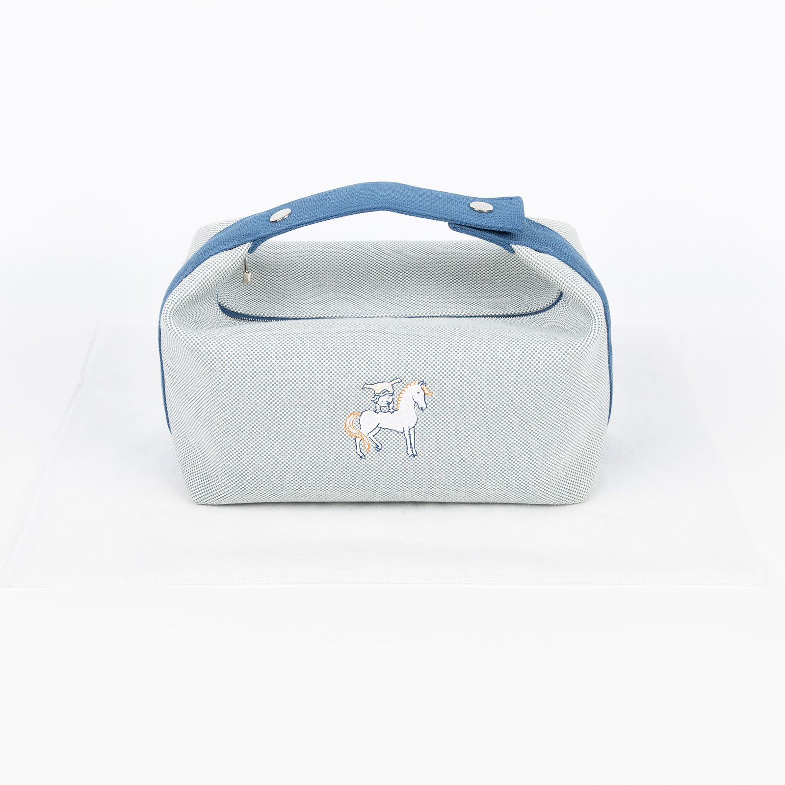 愛馬仕 Hermès Bride a Brac GM 大型 盥洗包 手提包 BBG  藍Bride A Brac便當包 無附屬品