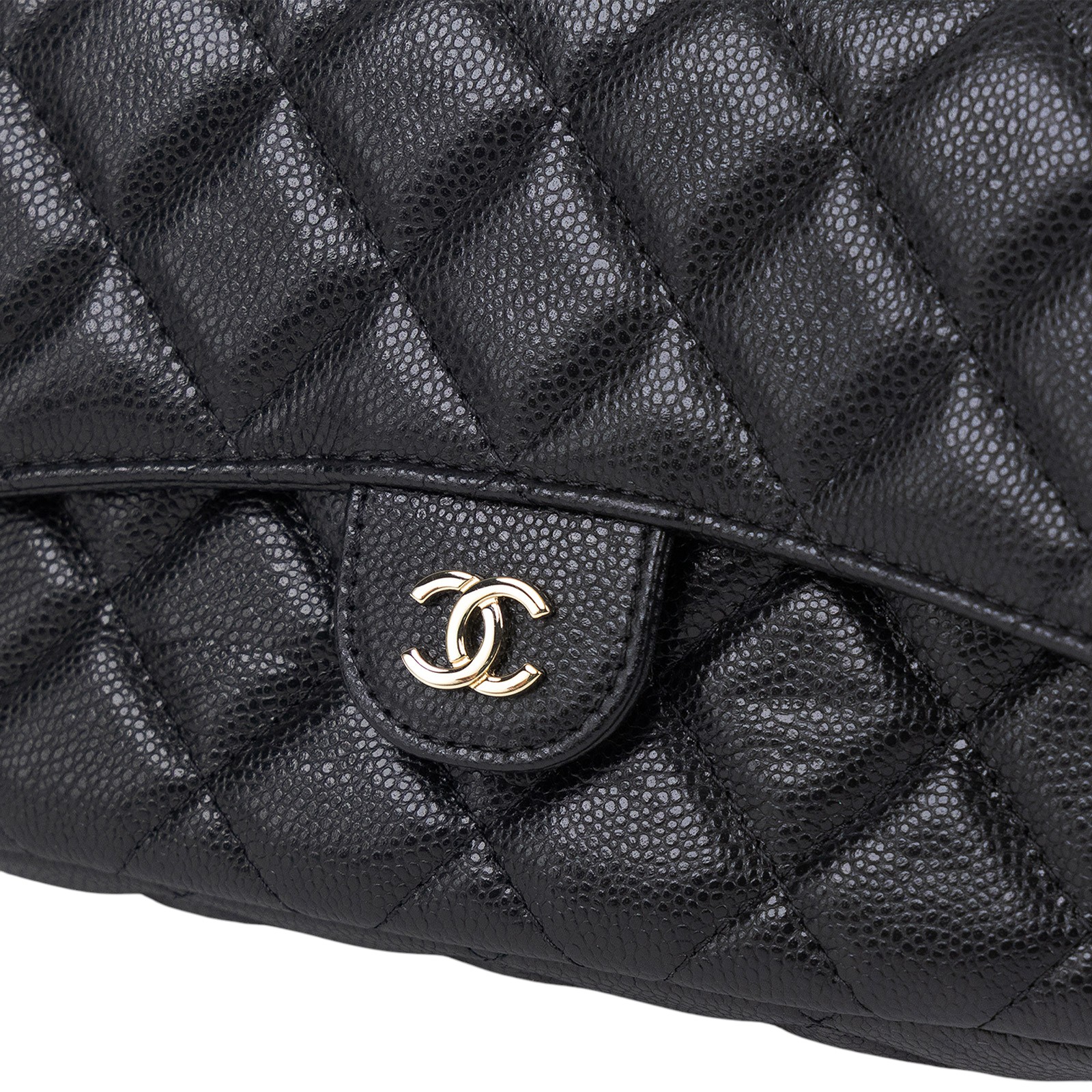 香奈兒 CHANEL 菱格紋 woc 口蓋包  晶片款 黑荔枝多功能WOC 防塵袋