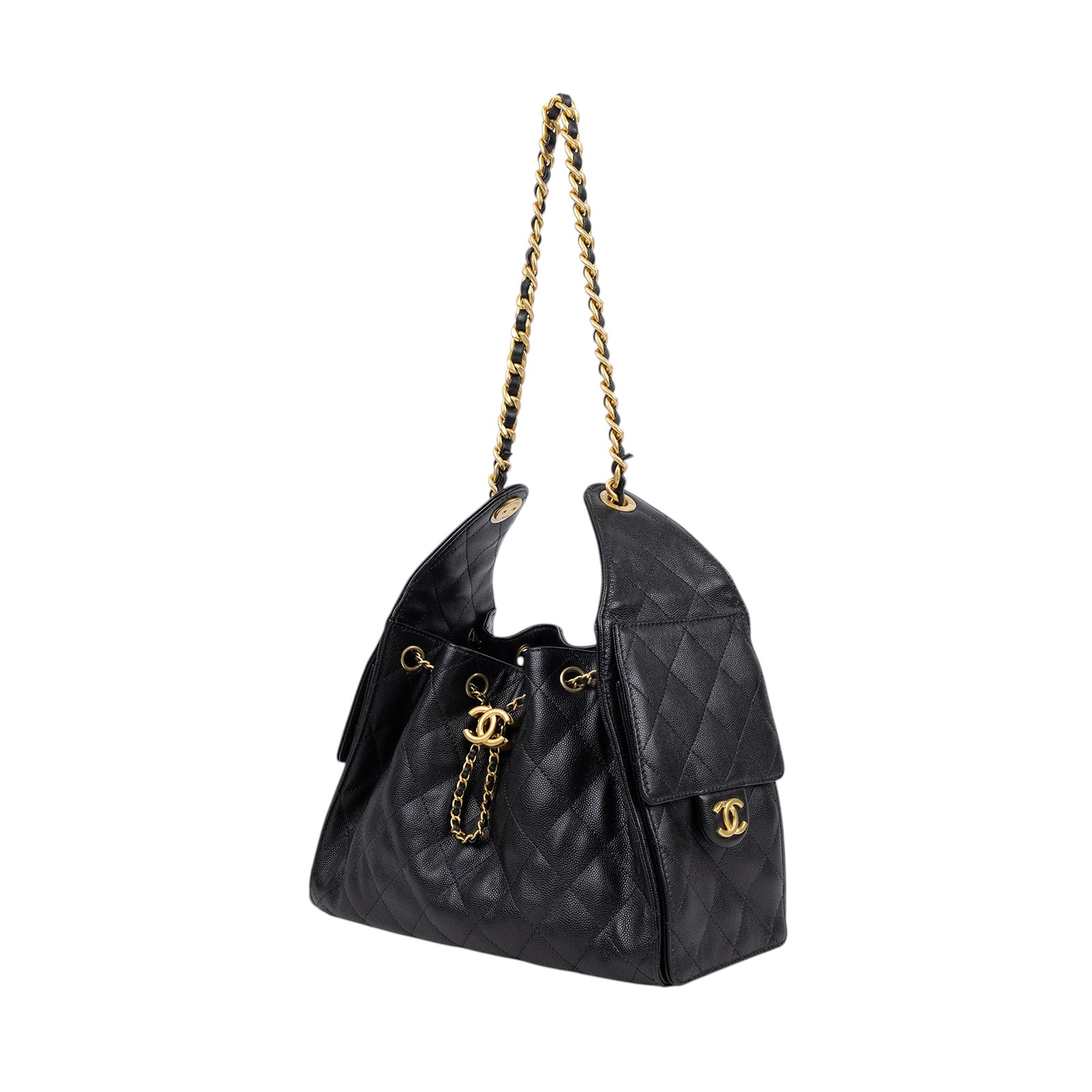 香奈兒 CHANEL 25 小型包 AS5293 B20304 晶片款 黑荔枝25 HOBO包 原廠盒子/ 防塵袋 / 購買證明影本