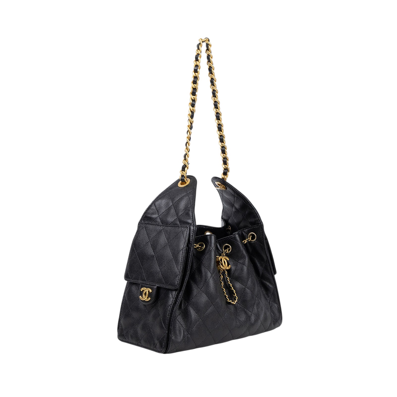 香奈兒 CHANEL 25 小型包 AS5293 B20304 晶片款 黑荔枝25 HOBO包 原廠盒子/ 防塵袋 / 購買證明影本