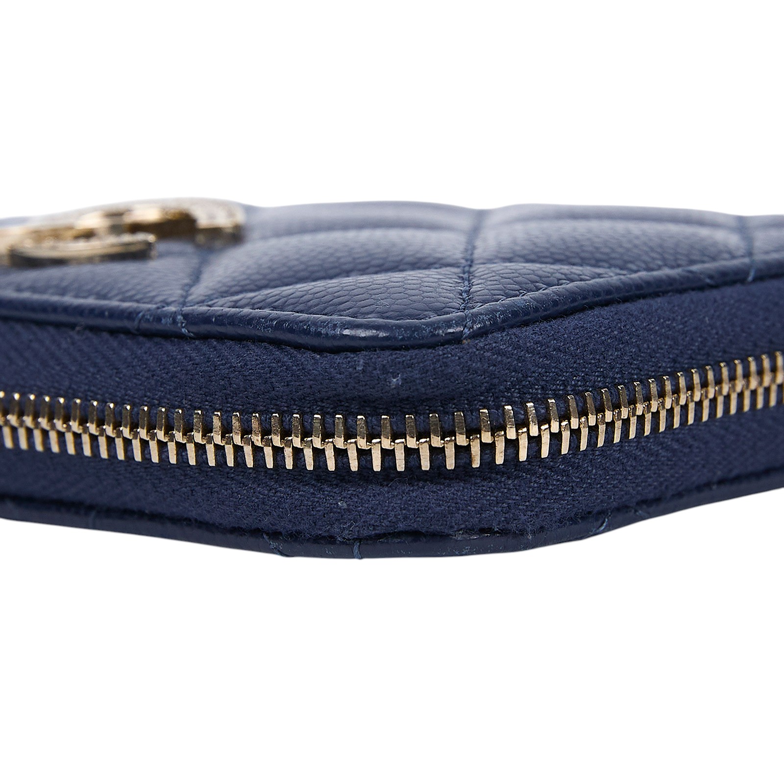 香奈兒 CHANEL 菱格紋 荔枝皮 小牛皮 零錢夾 AP4177 晶片款 藍半鑽雙C零錢卡包 原廠盒子/防塵袋/購買證明