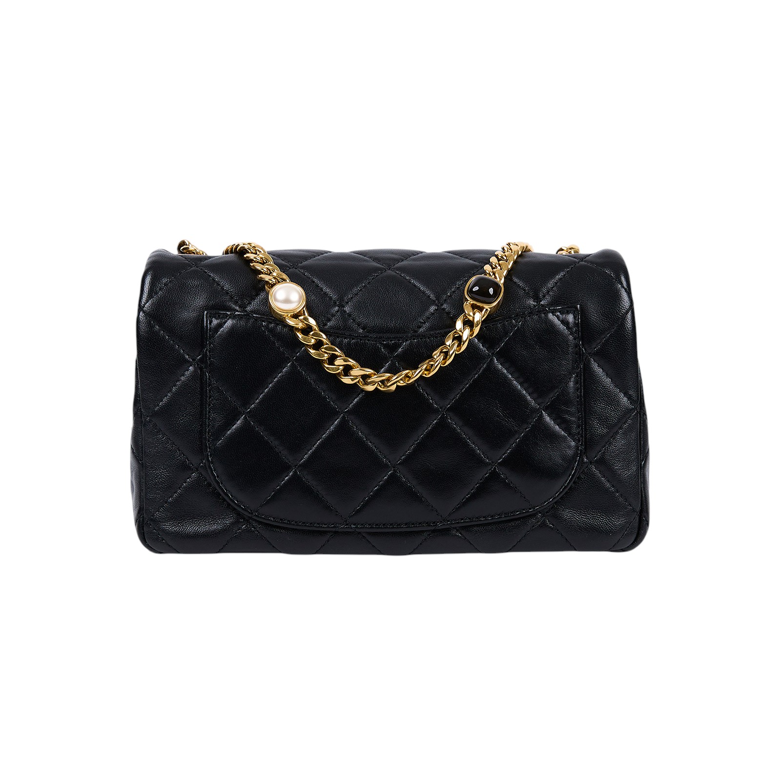 香奈兒 CHANEL 珠寶鍊 口蓋包 AS3479 晶片款 黑羊金釦珠寶鍊 季節款 原廠盒子/防塵袋/購買證明