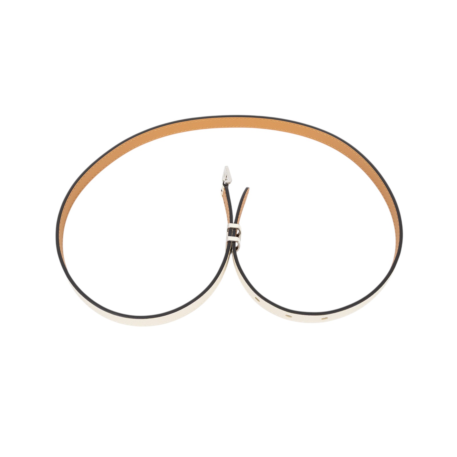 愛馬仕 Hermes Pop H 15 腰帶 粉筆白 銀色扣 H081087CK10075 POP米白細皮帶 #75 無附屬品