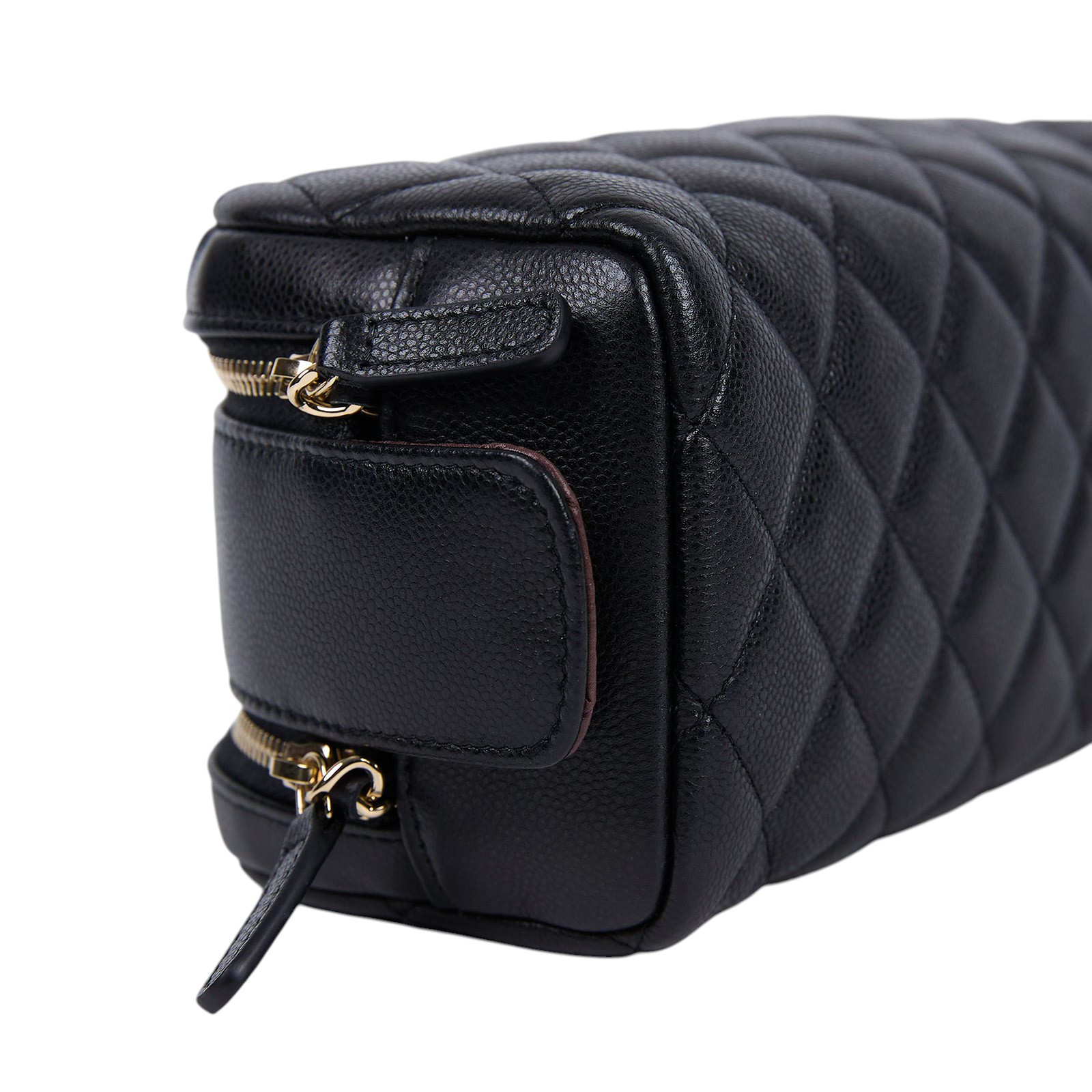 香奈兒 CHANEL 拉鍊 化妝包 AP3702 B10583 晶片款 黑荔枝貝殼化妝包 防塵袋