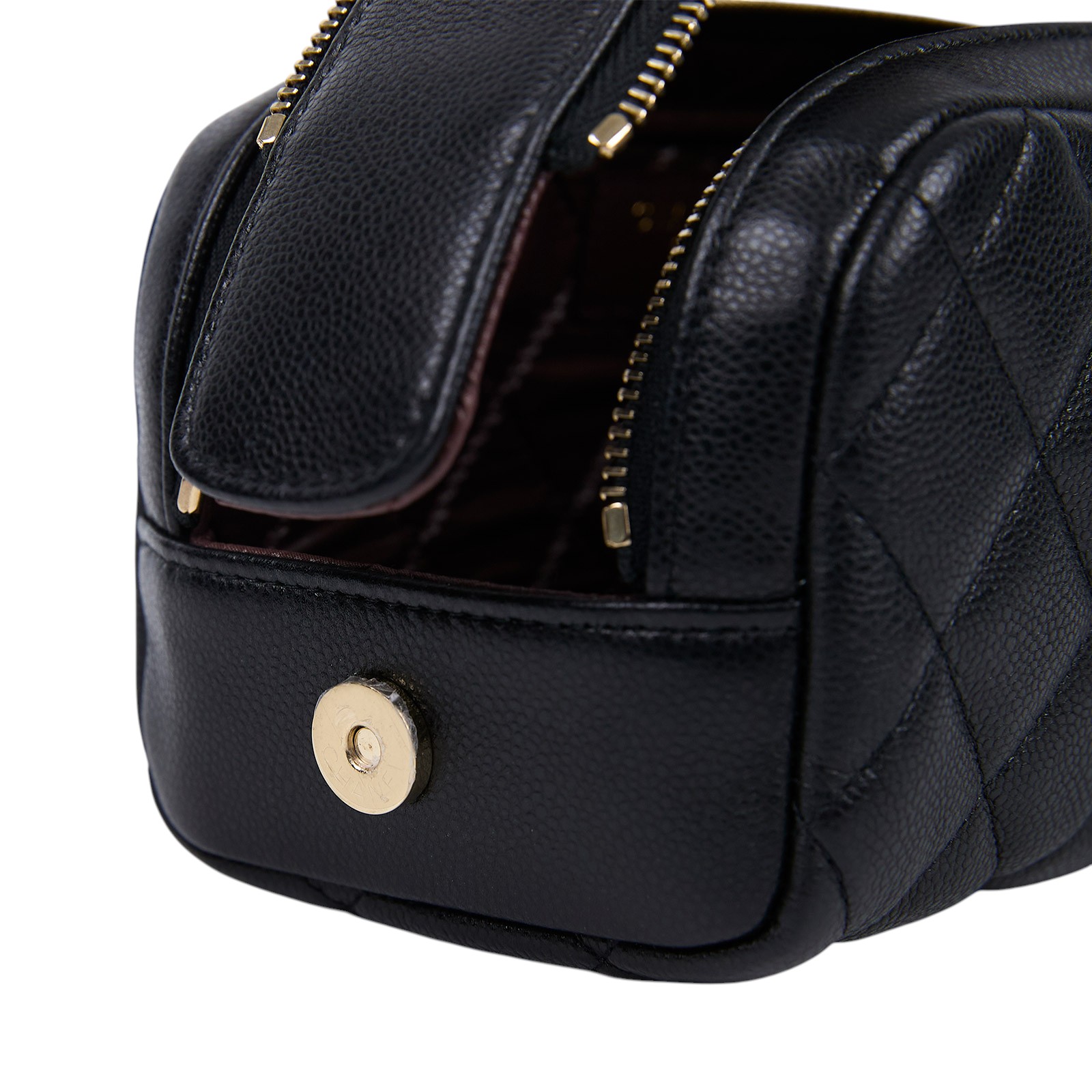 香奈兒 CHANEL 拉鍊 化妝包 AP3702 B10583 晶片款 黑荔枝貝殼化妝包 防塵袋