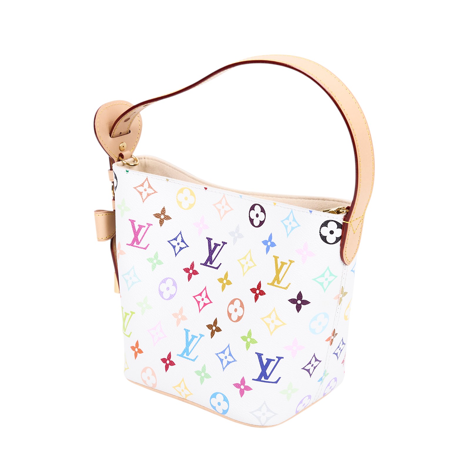 路易威登 LOUIS VUITTON TM 村上隆聯名 All In BB 手提包 M13089 晶片款 白彩ALL IN BB 防塵袋