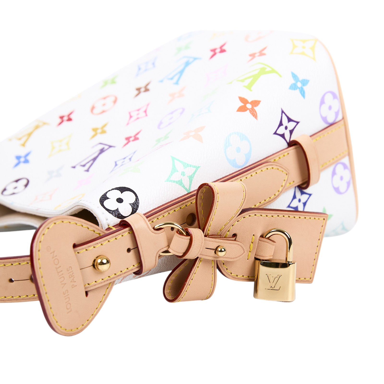 路易威登 LOUIS VUITTON TM 村上隆聯名 All In BB 手提包 M13089 晶片款 白彩ALL IN BB 防塵袋