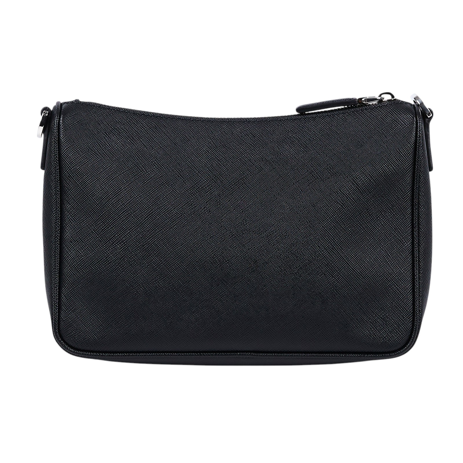 普拉達 PRADA 皮革肩背袋 2VH113_9Z2 黑全皮三合一斜背包 防塵袋