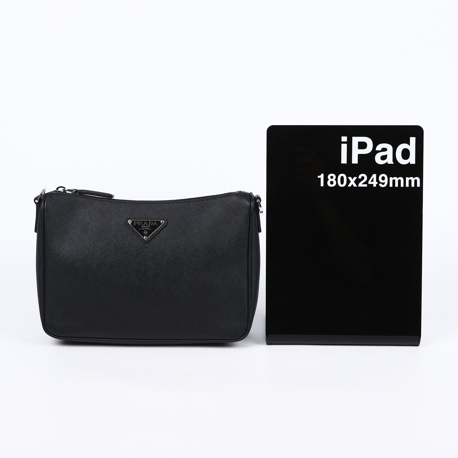 普拉達 PRADA 皮革肩背袋 2VH113_9Z2 黑全皮三合一斜背包 防塵袋