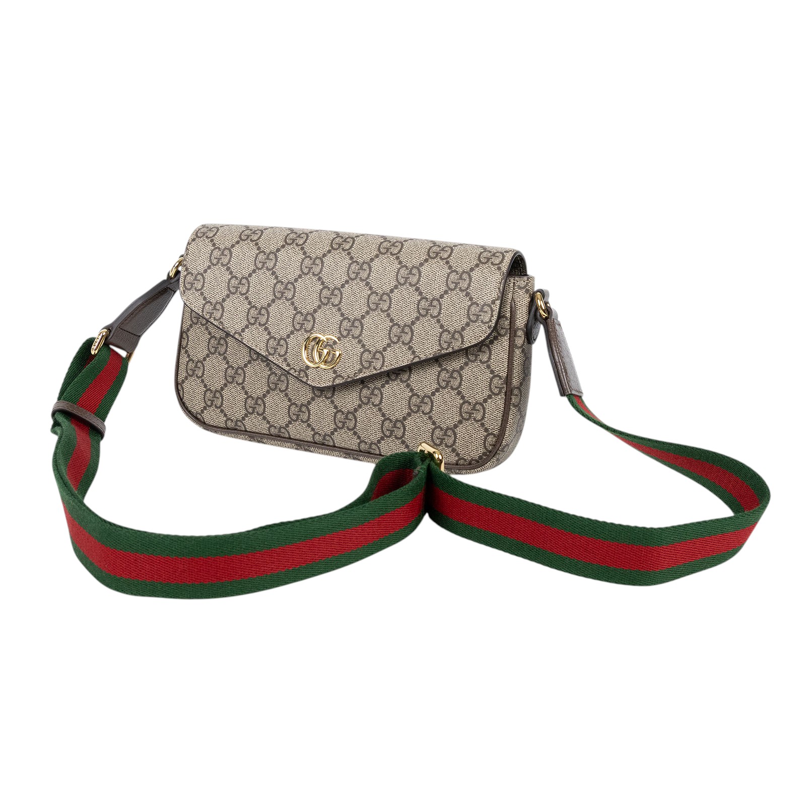 古馳 GUCCI Ophidia 迷你袋 764961 96IWG OphidiaGG 帆布翻蓋斜背包 原廠盒子/防塵袋