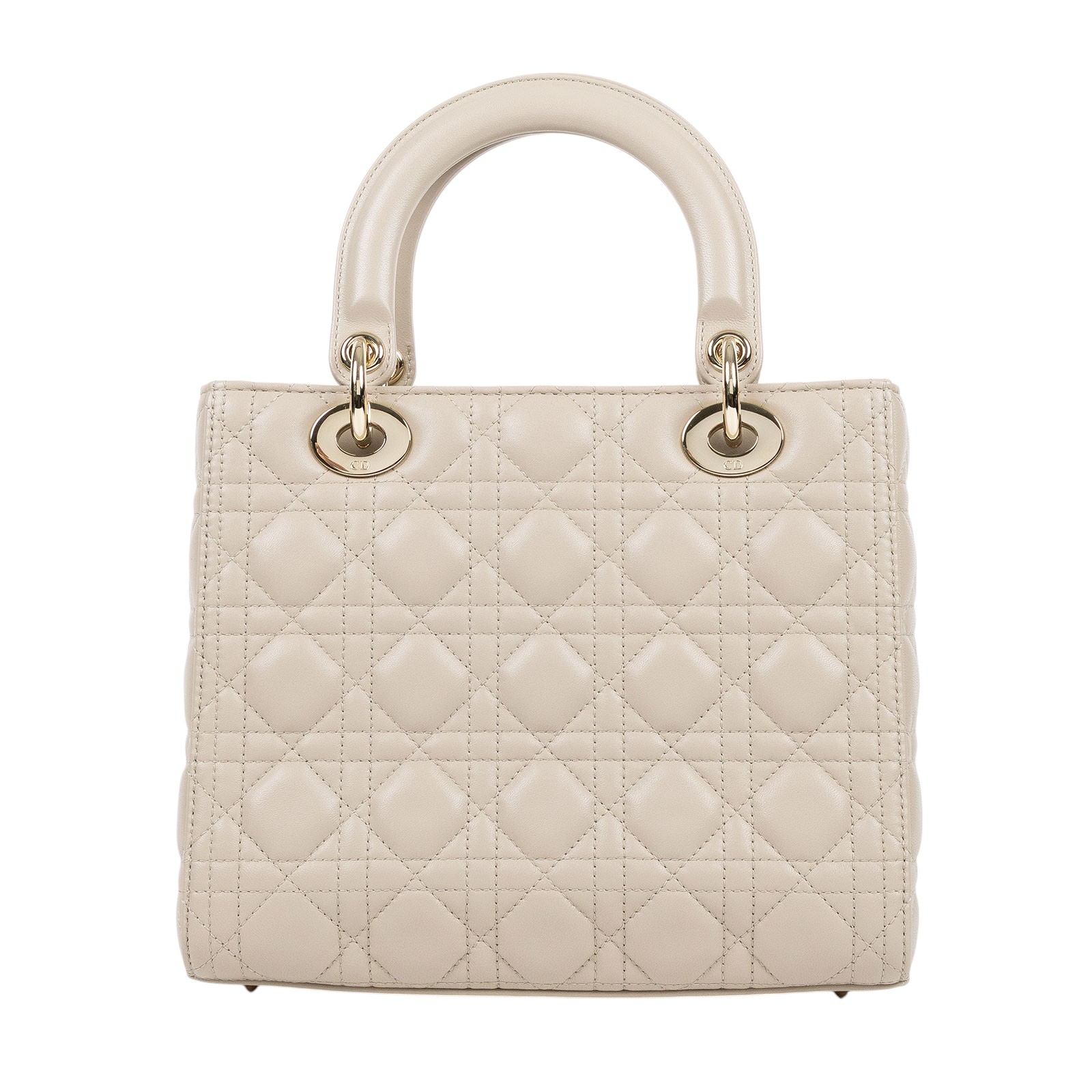 迪奧 CHRISTIAN DIOR Lady Dior 中型 肩背 斜背 手提包 M0565ONGE 米色LADY DIOR 5x5 新版 防塵袋