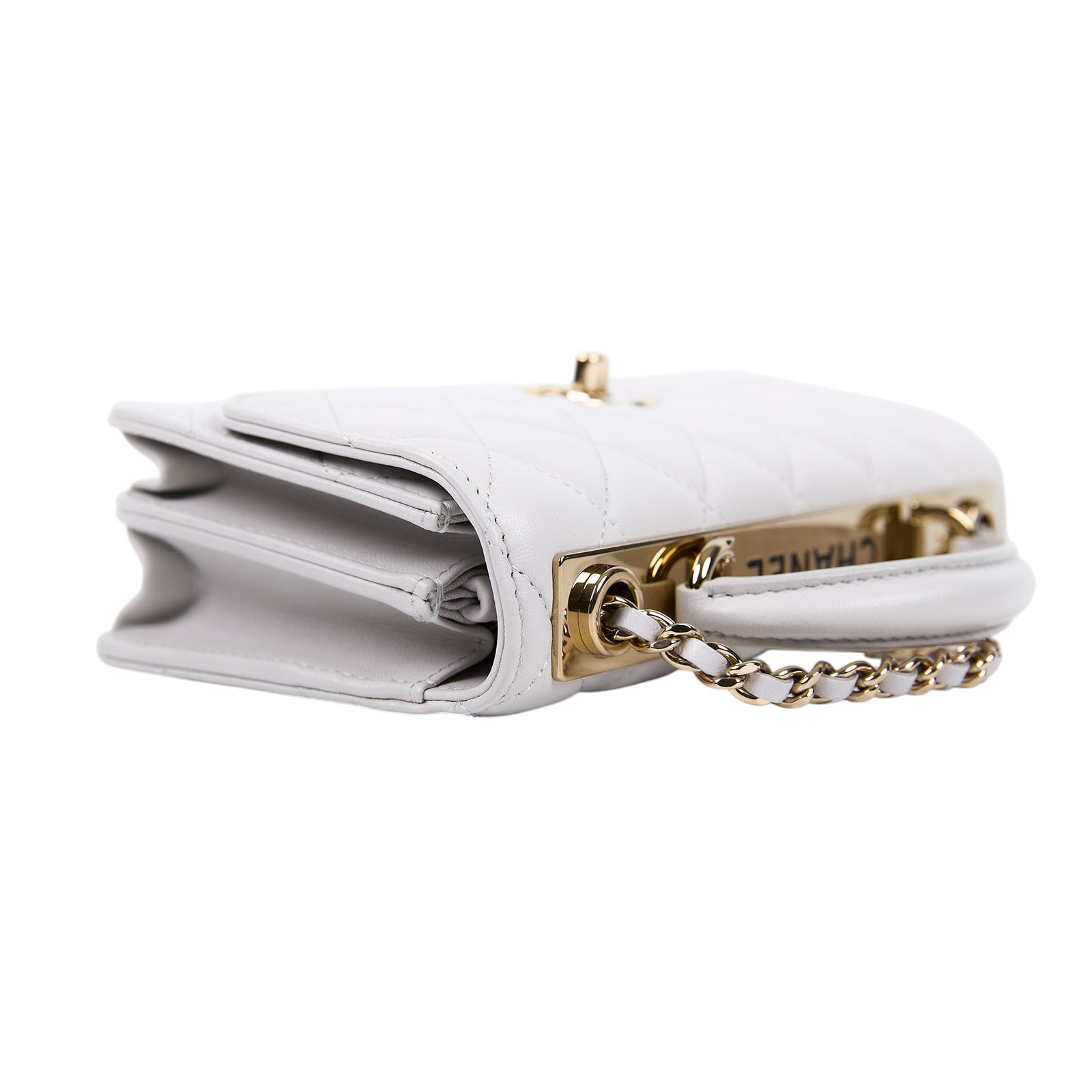 香奈兒 CHANEL Coco Handle 24 荔枝皮 鍊帶 手提口蓋包 粉橘色 AP4184 Y60767 淺灰TRENDY CC  HANDLE  WOC 原廠盒子/防塵袋/購買證明
